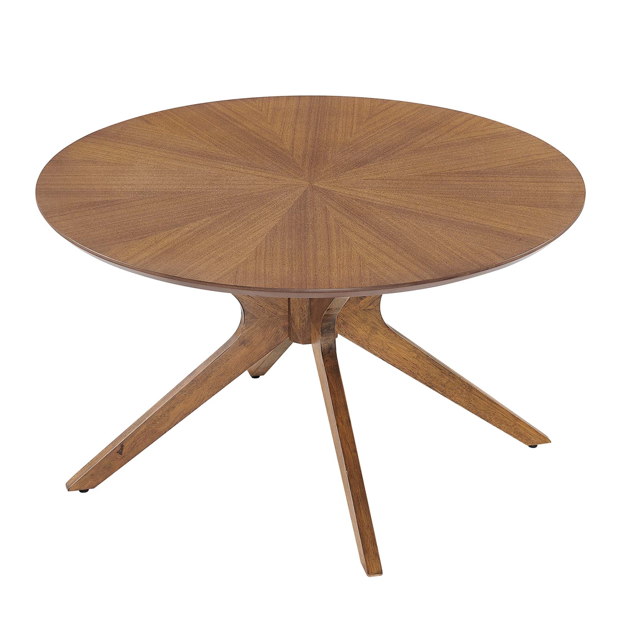 Crossroads Round Wood Coffee Table, Walnut