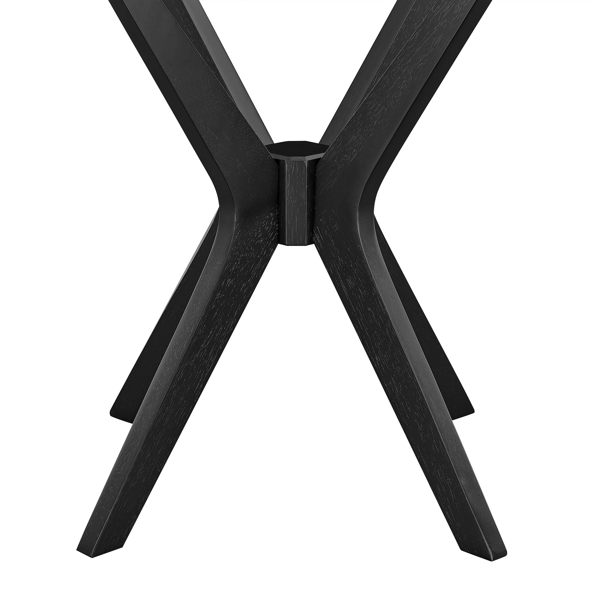 Crossroads 24" Round Wood Side Table, Black