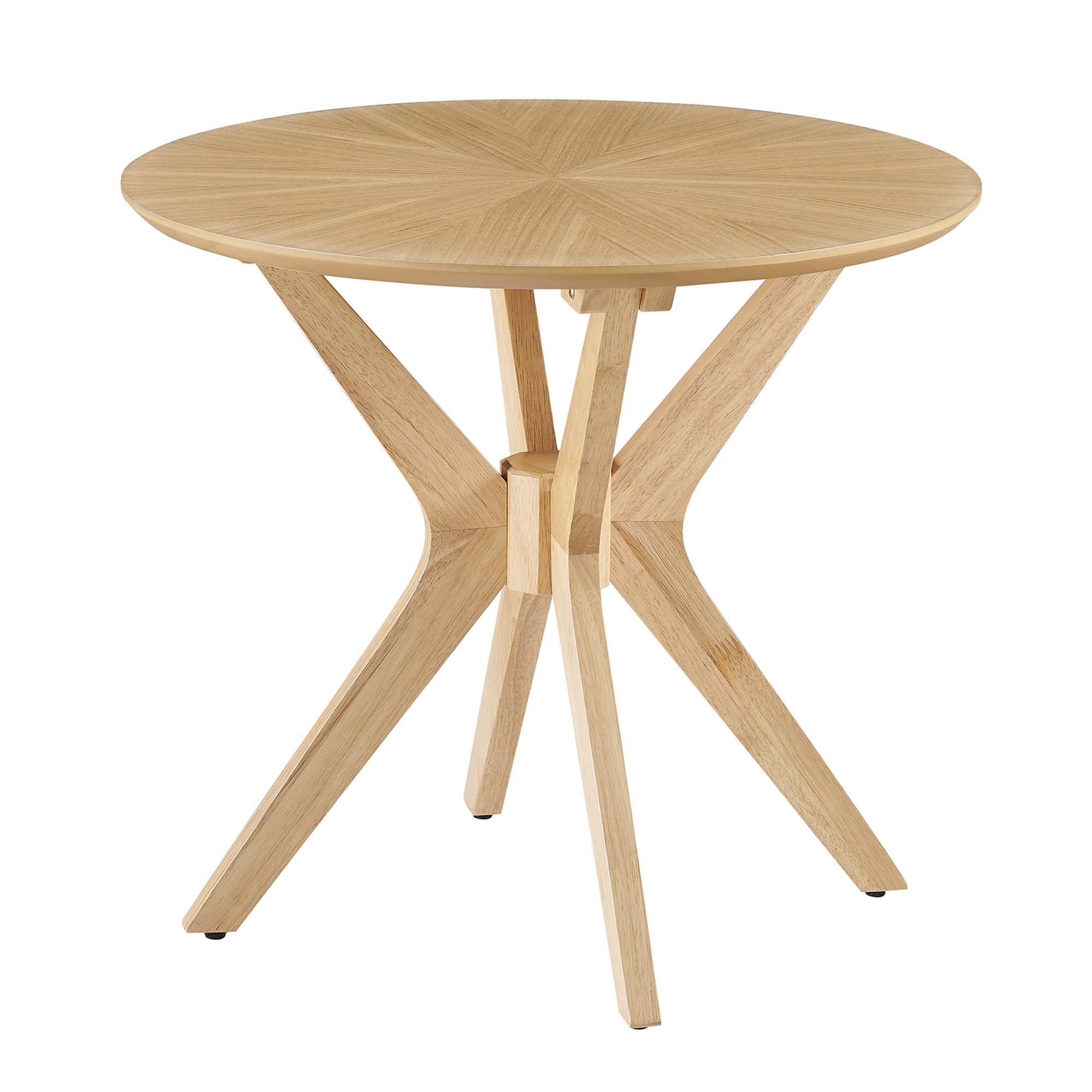Crossroads 24" Round Wood Side Table, Oak
