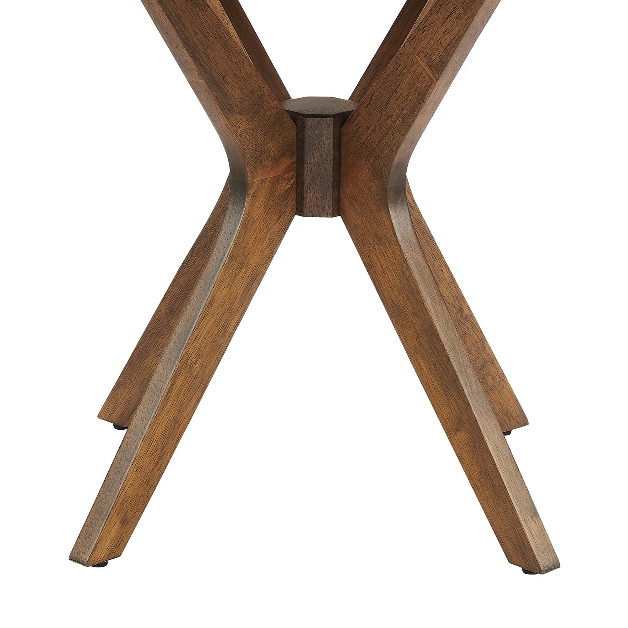 Crossroads 24" Round Wood Side Table, Walnut