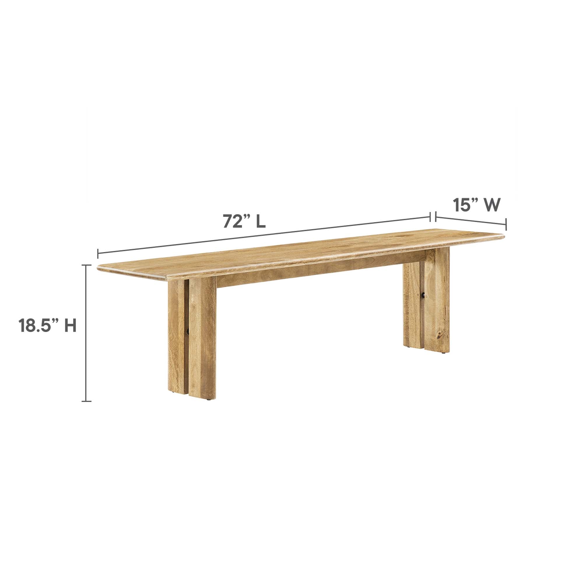 Amistad 86" Wood Dining Table and Bench Set, Oak