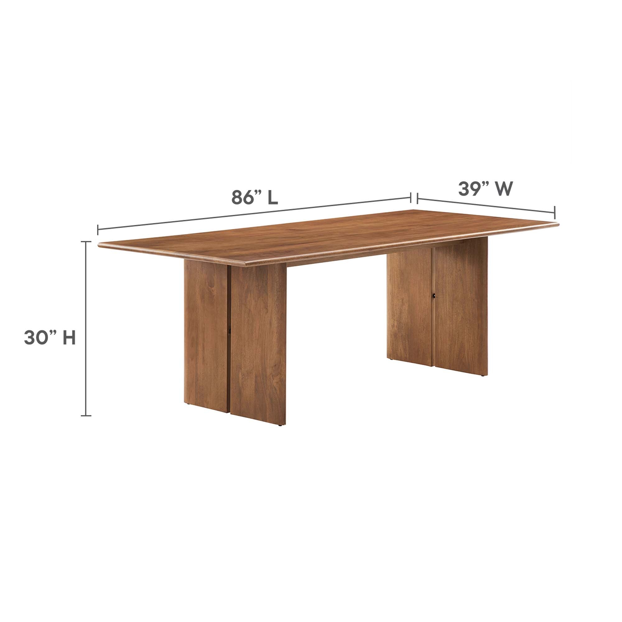 Amistad 86" Wood Dining Table and Bench Set, Walnut