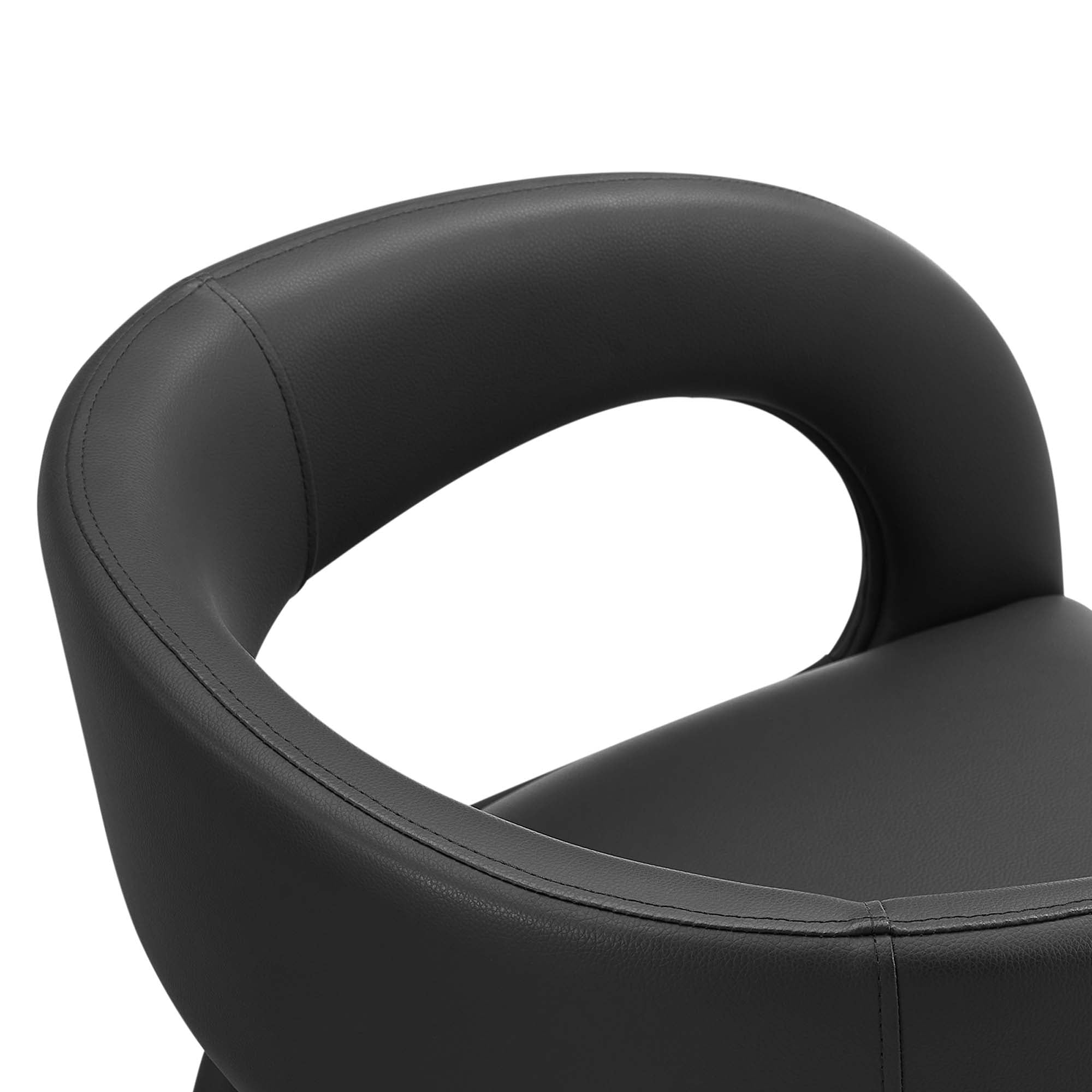 Pinnacle Vegan Leather Dining Chair Set of 2, Black Vinyl