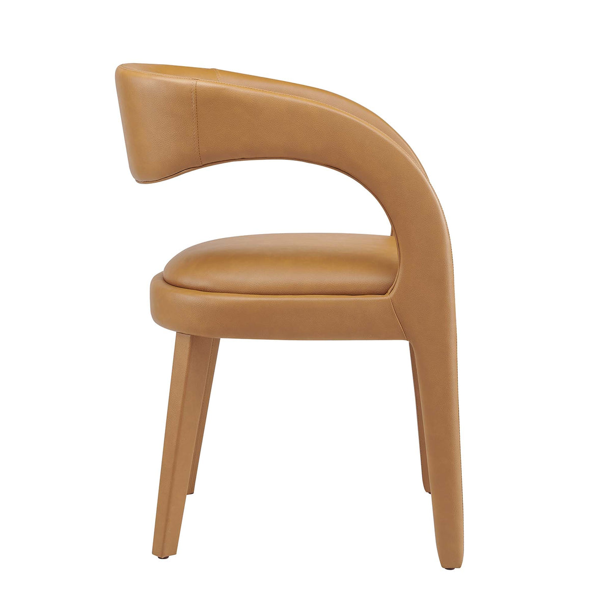 Pinnacle Vegan Leather Dining Chair Set of 2, Tan