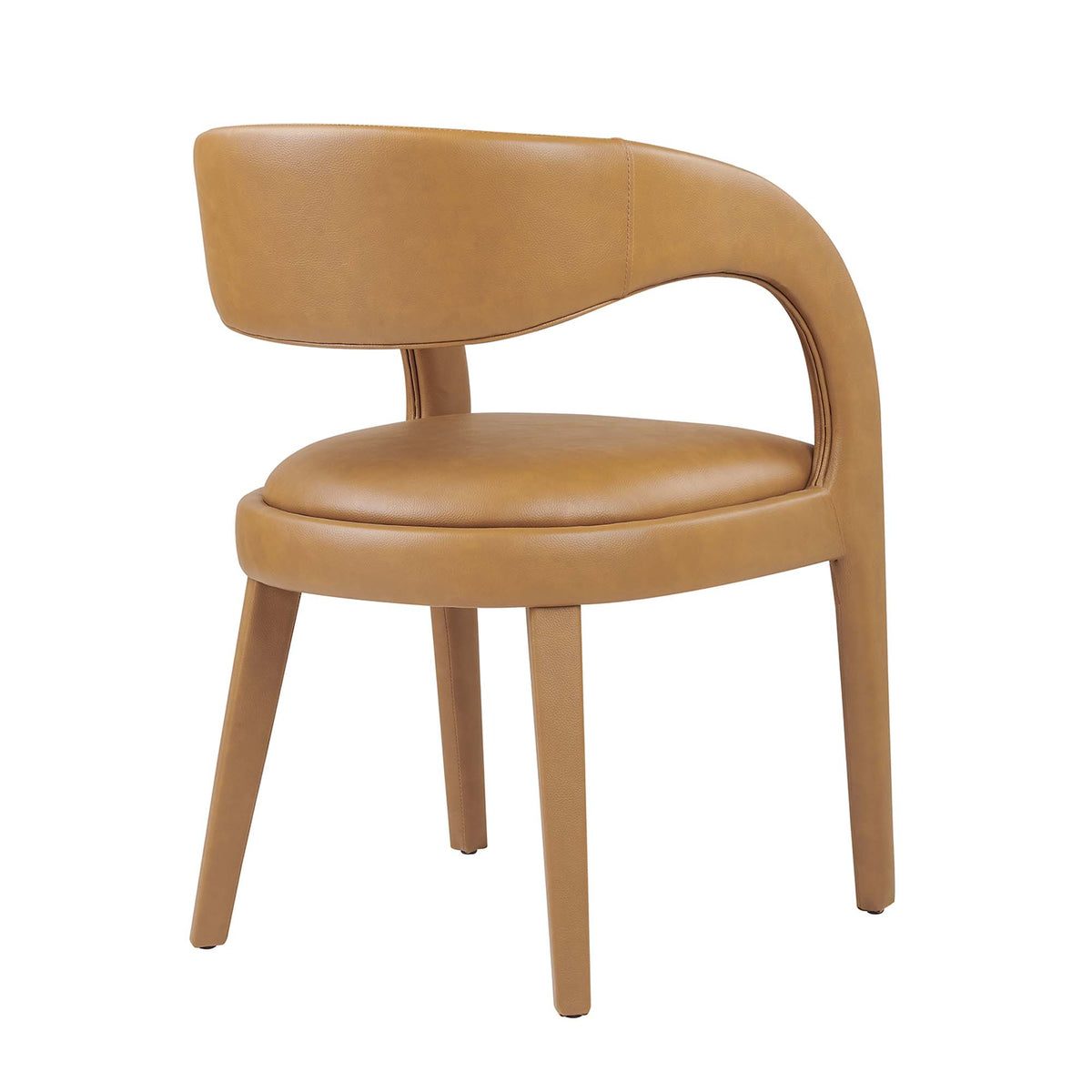 Pinnacle Vegan Leather Dining Chair Set of 2, Tan