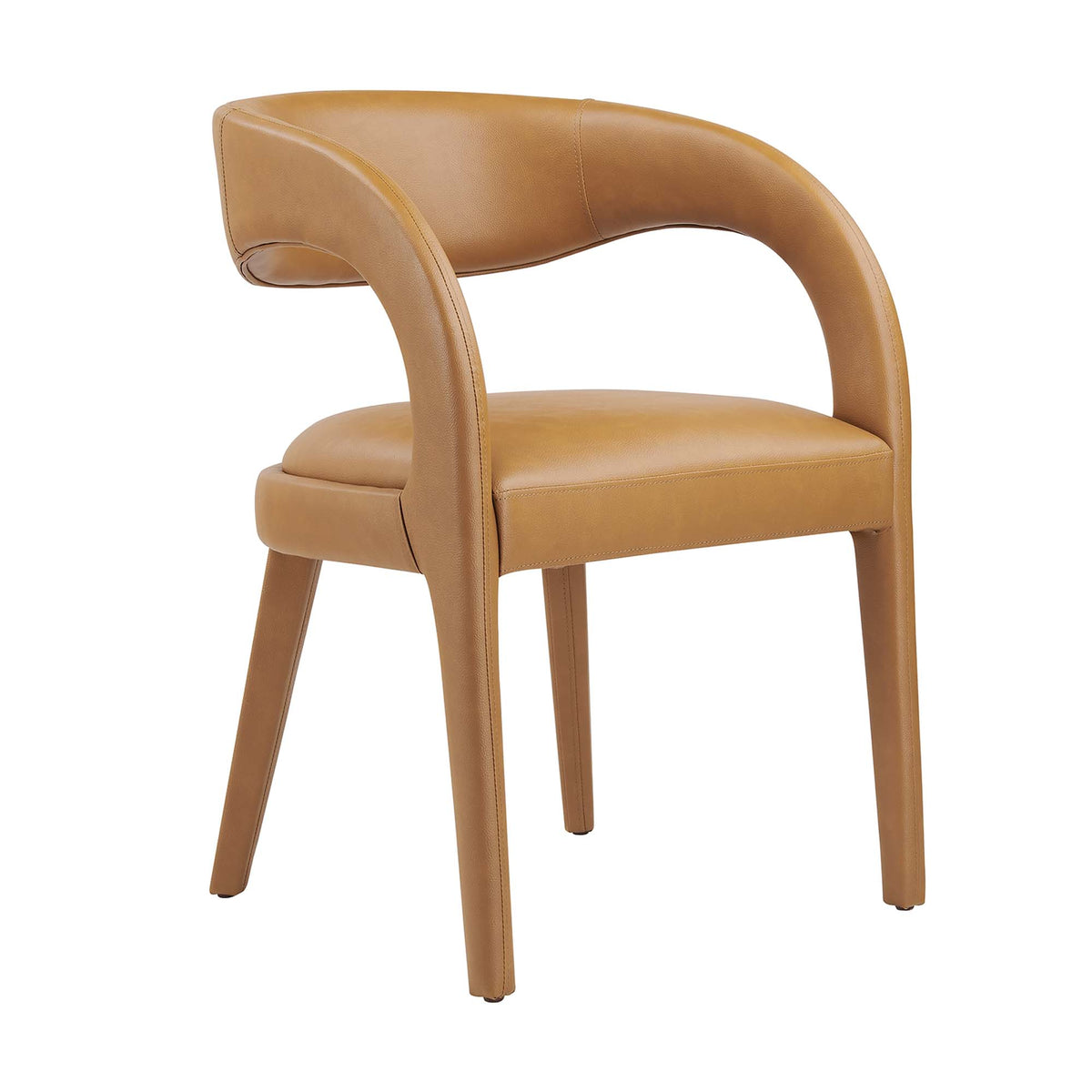 Pinnacle Vegan Leather Dining Chair Set of 2, Tan