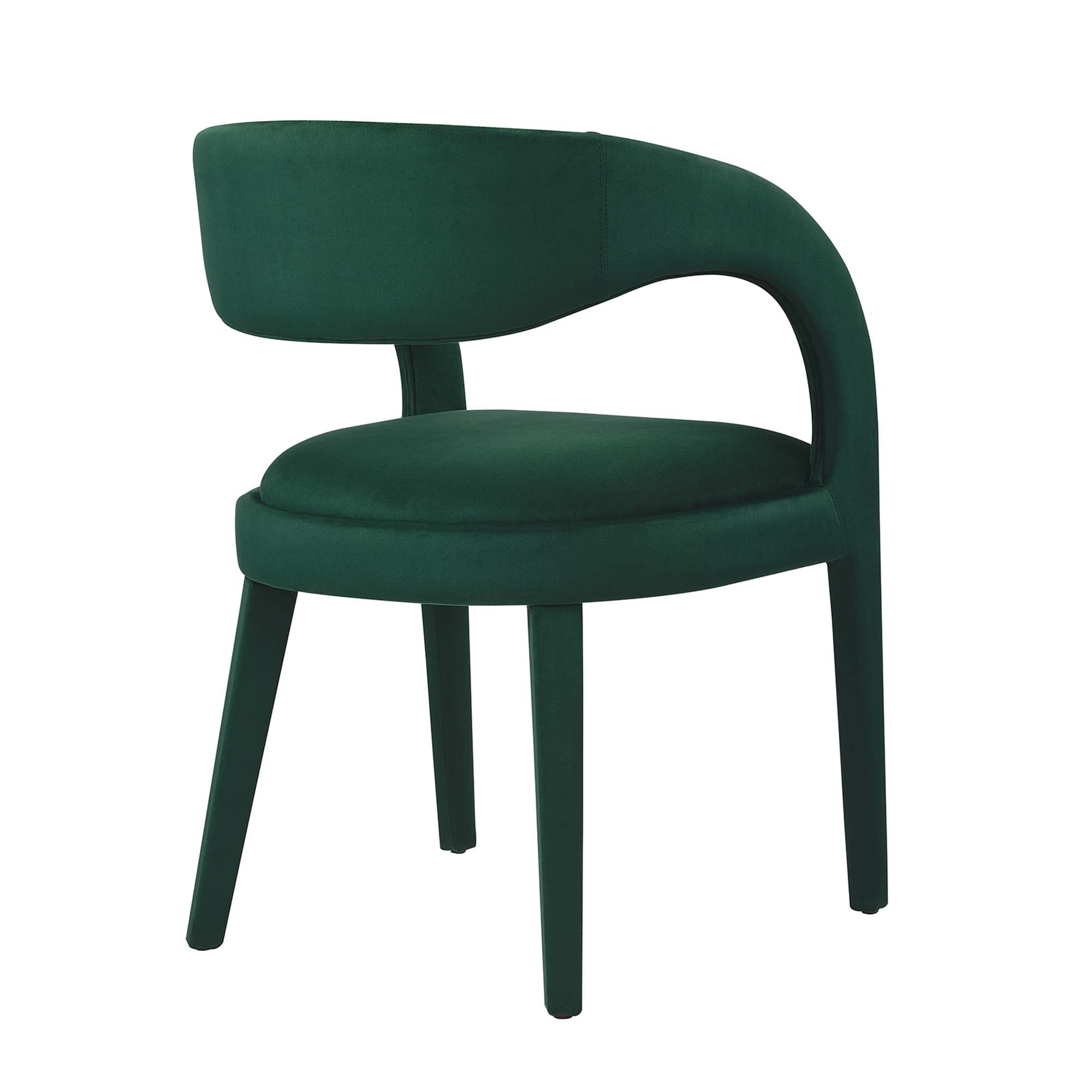 Pinnacle Performance Velvet Dining Chair Set of 2, Green
