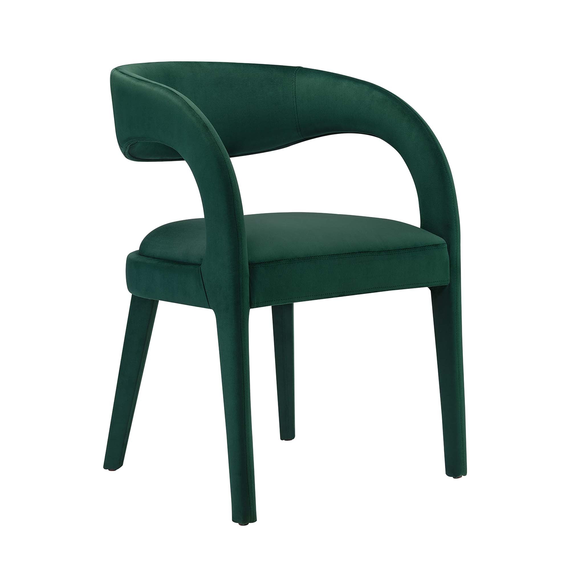 Pinnacle Performance Velvet Dining Chair Set of 2, Green