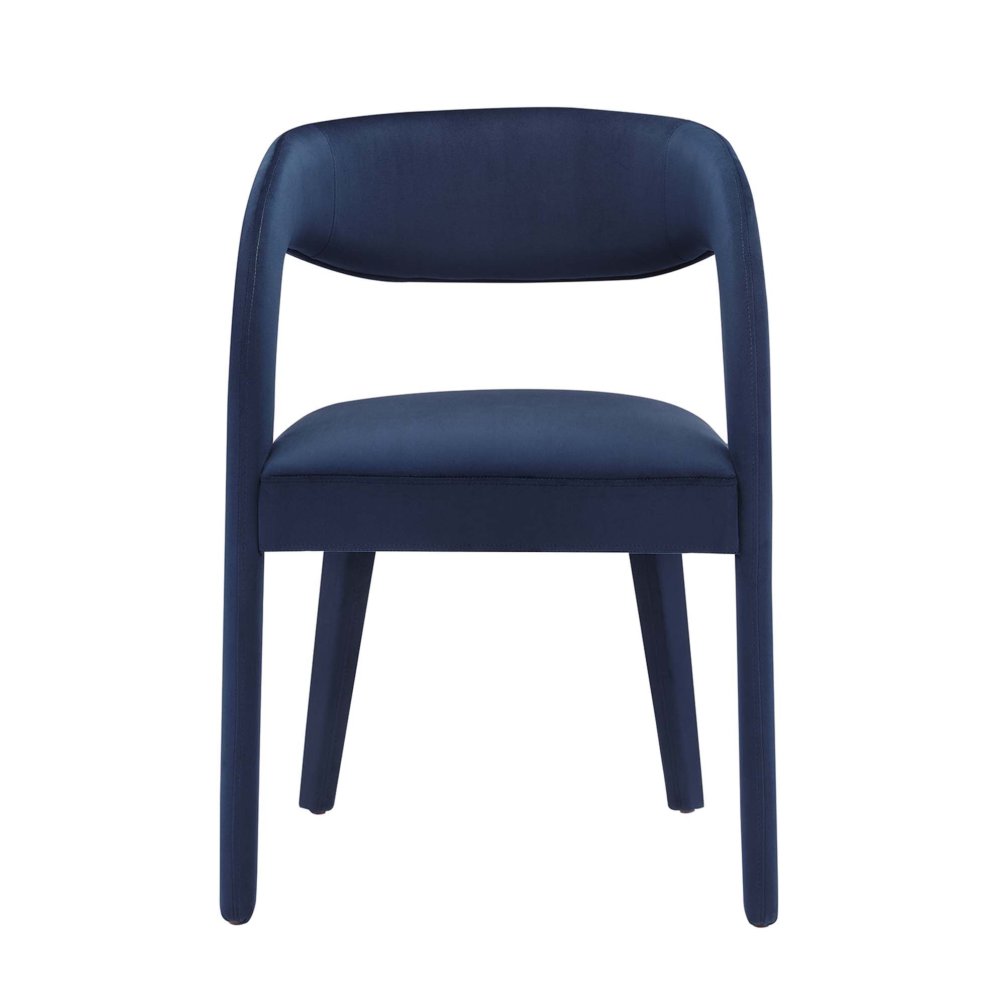 Pinnacle Performance Velvet Dining Chair Set of 2, Midnight Blue