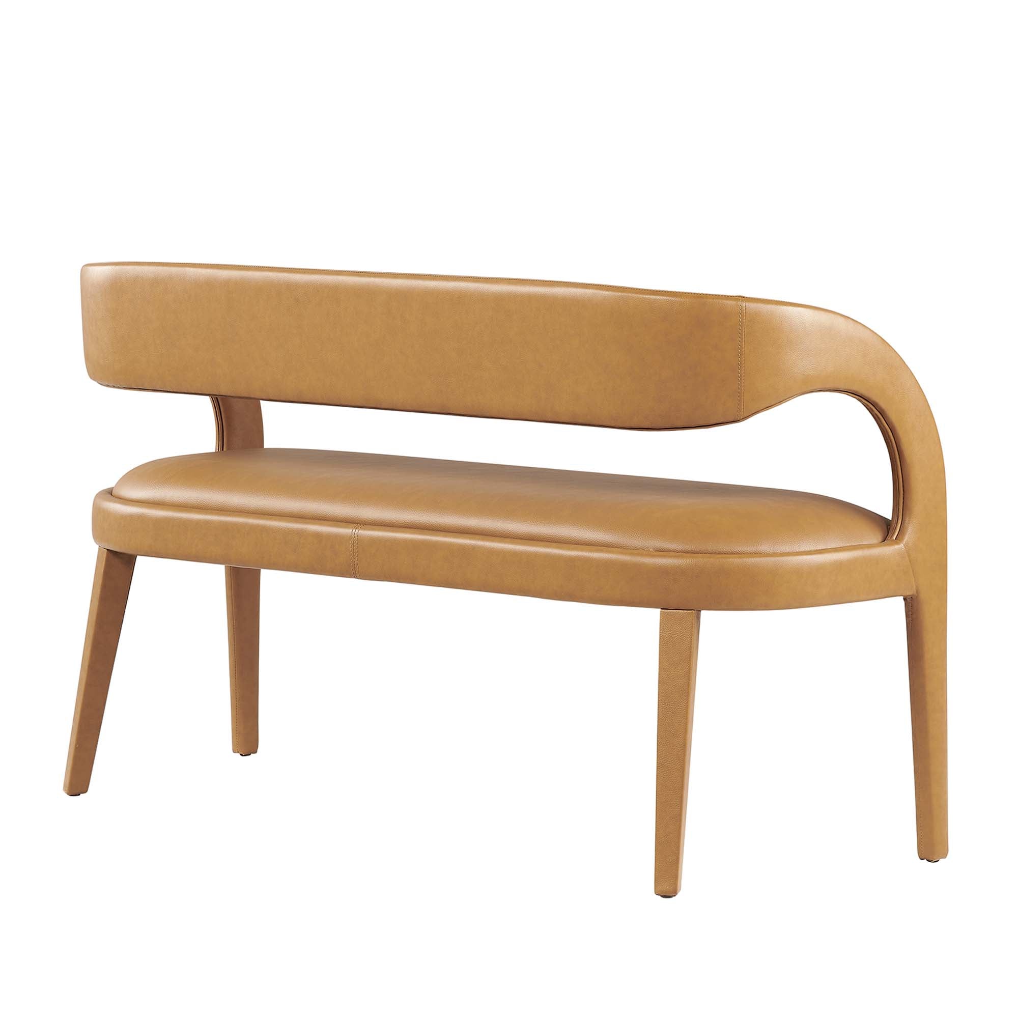 Pinnacle Vegan Leather Accent Bench, Tan