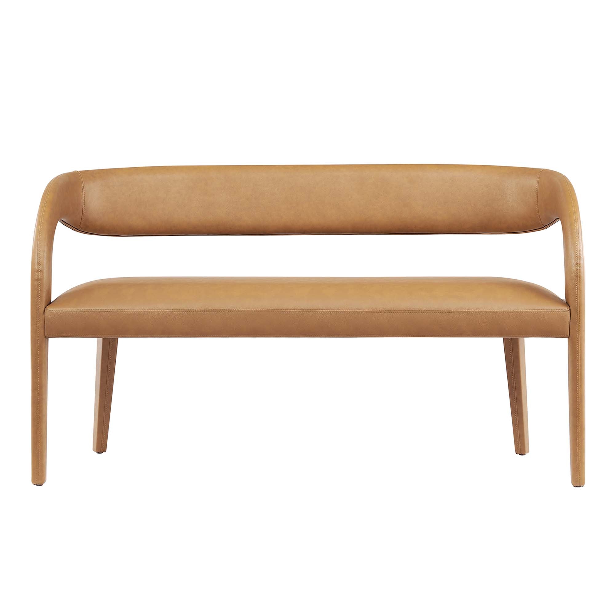 Pinnacle Vegan Leather Accent Bench, Tan