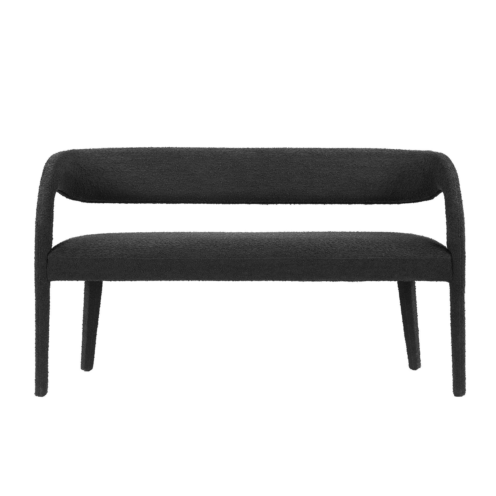 Pinnacle Boucle Fabric Accent Bench, Black