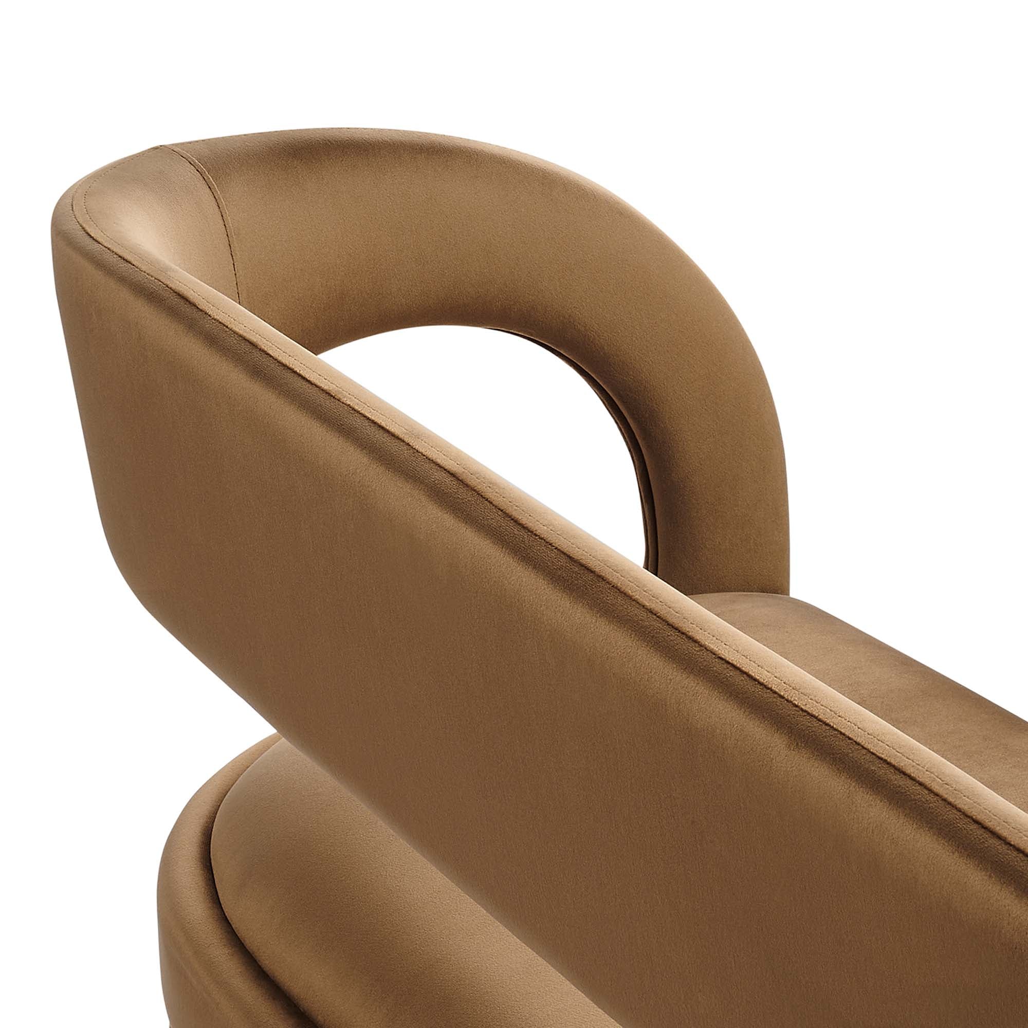 Pinnacle Performance Velvet Accent Bench, Brown