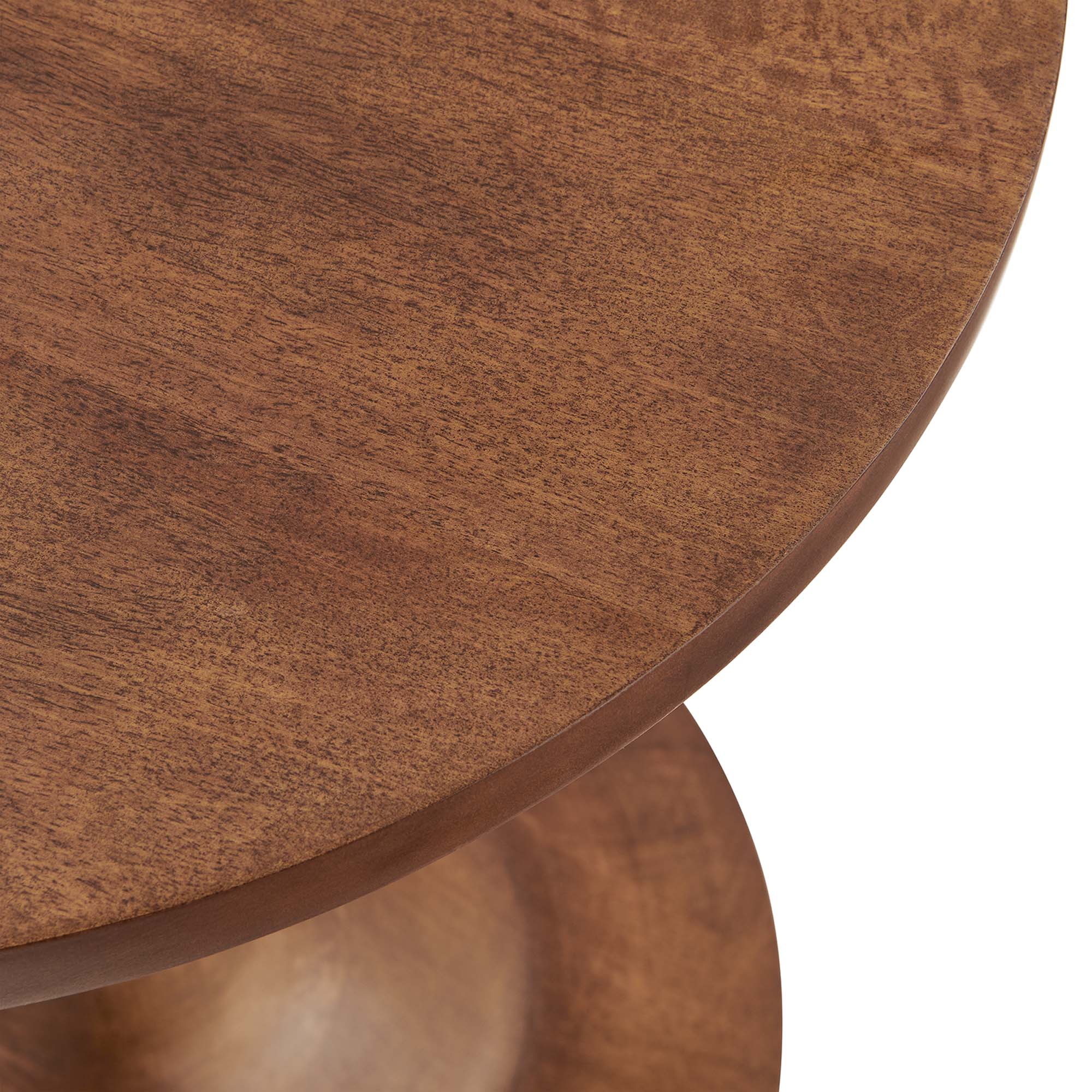 Lina Round Wood Side Table, Walnut