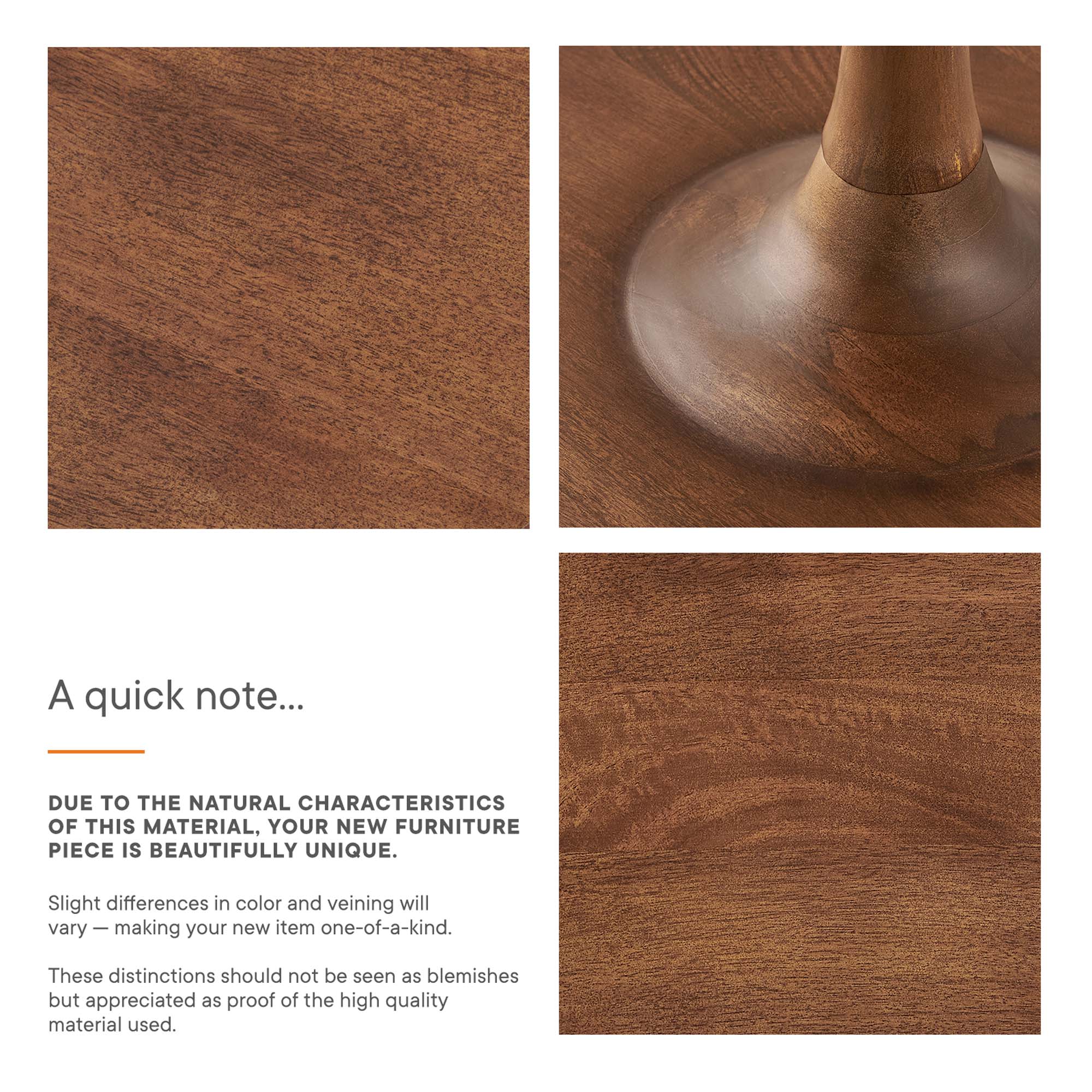 Lina Round Wood Side Table, Walnut