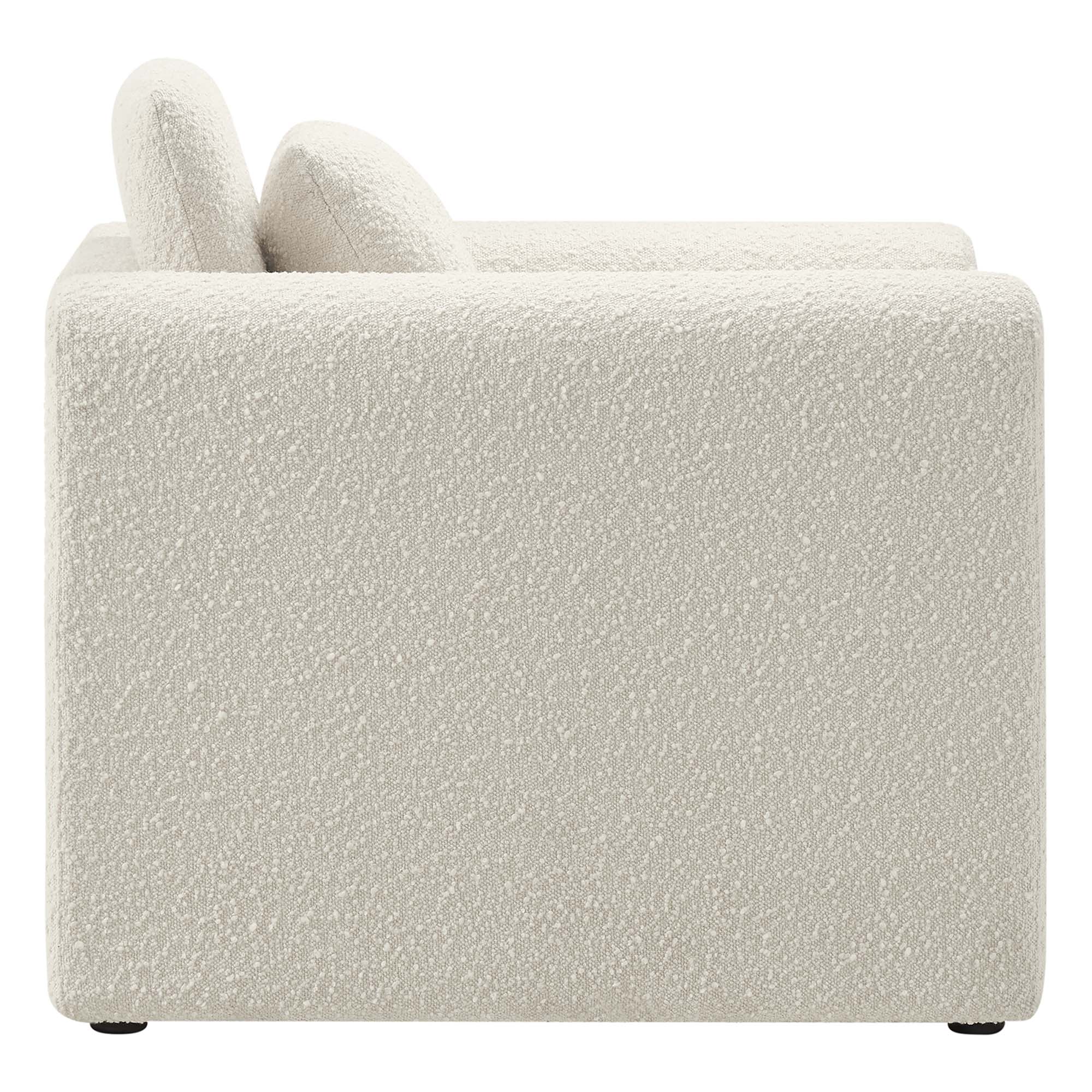 Waverly Boucle Upholstered Armchair, Ivory