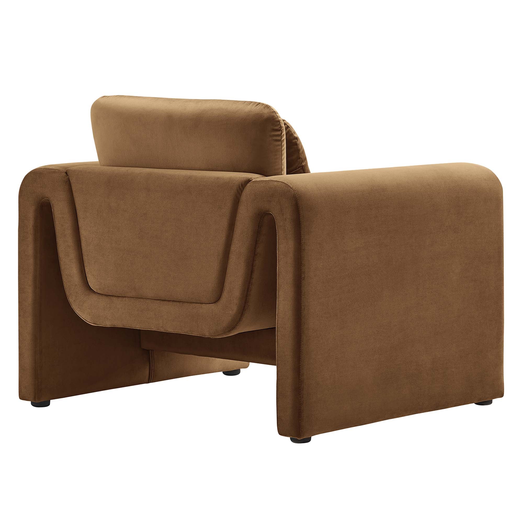 Waverly Performance Velvet Armchair, Brown
