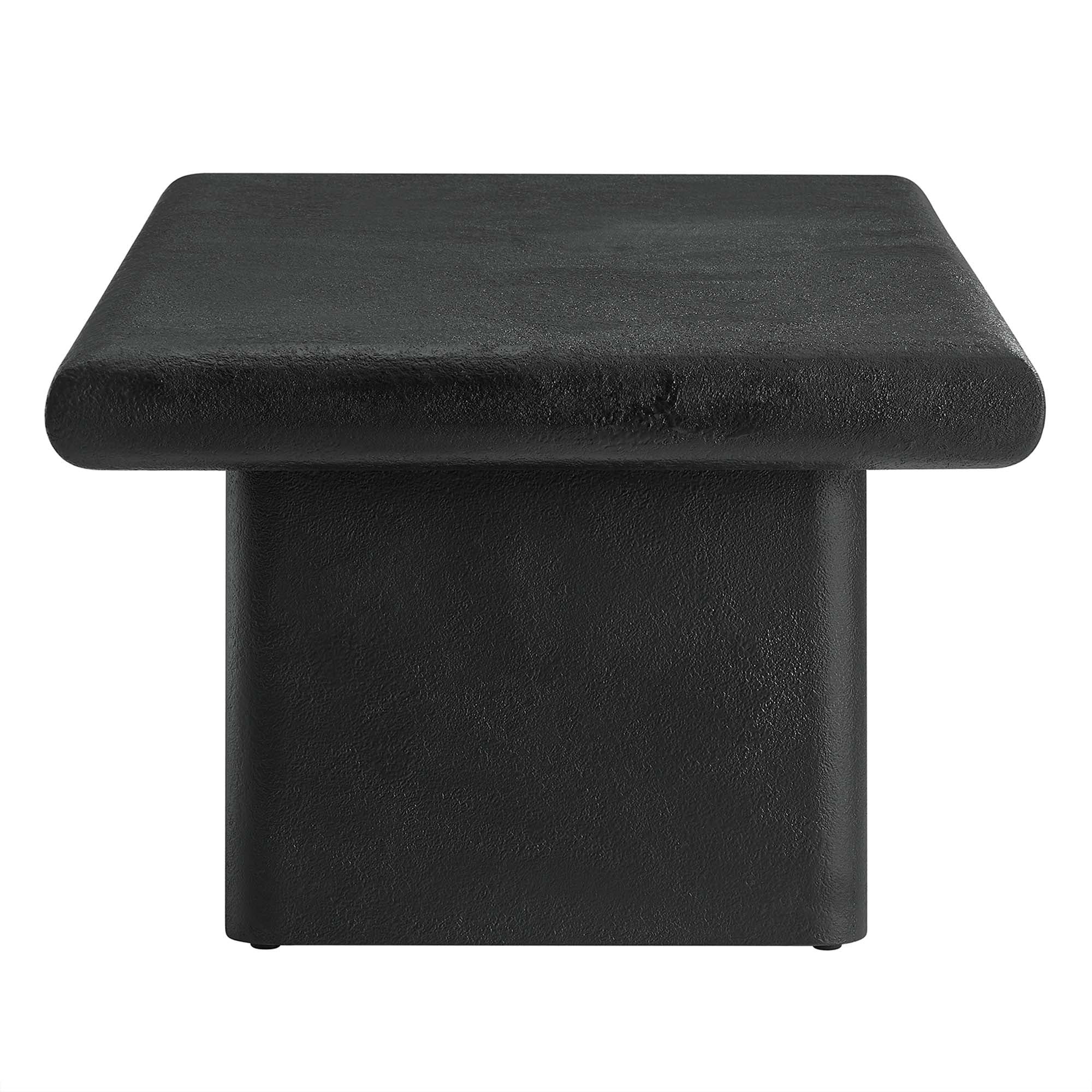 Relic Concrete Textured Coffee Table, Black