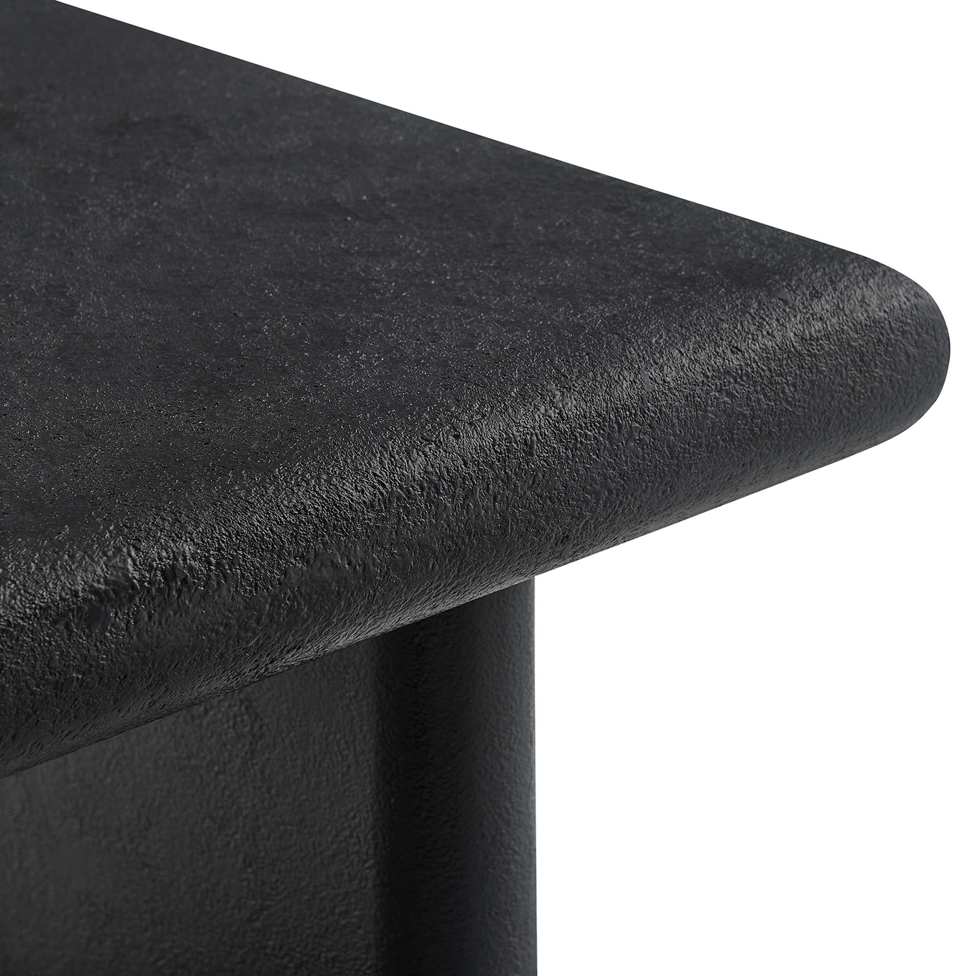 Relic Concrete Textured Coffee Table, Black