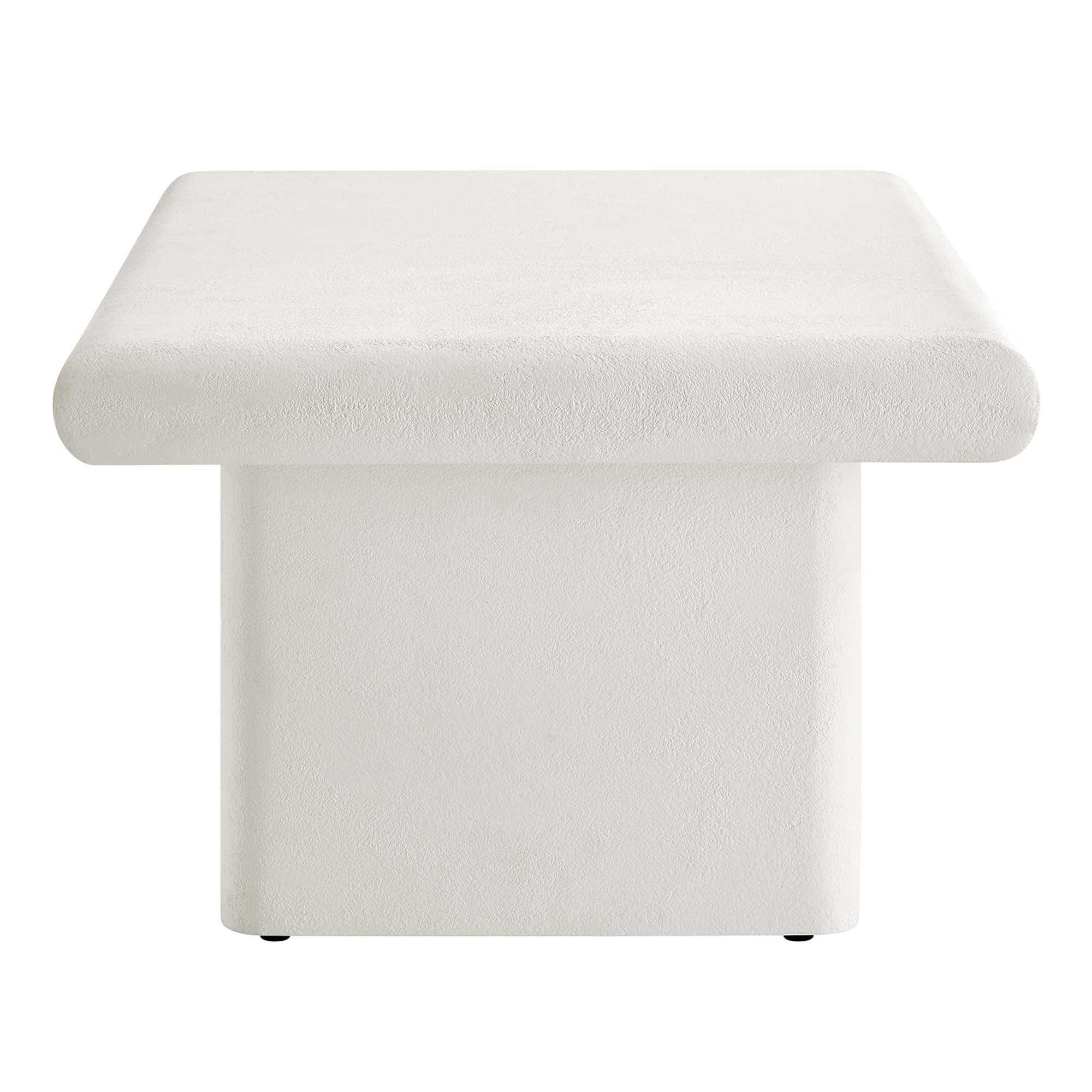 Relic Concrete Textured Coffee Table, White