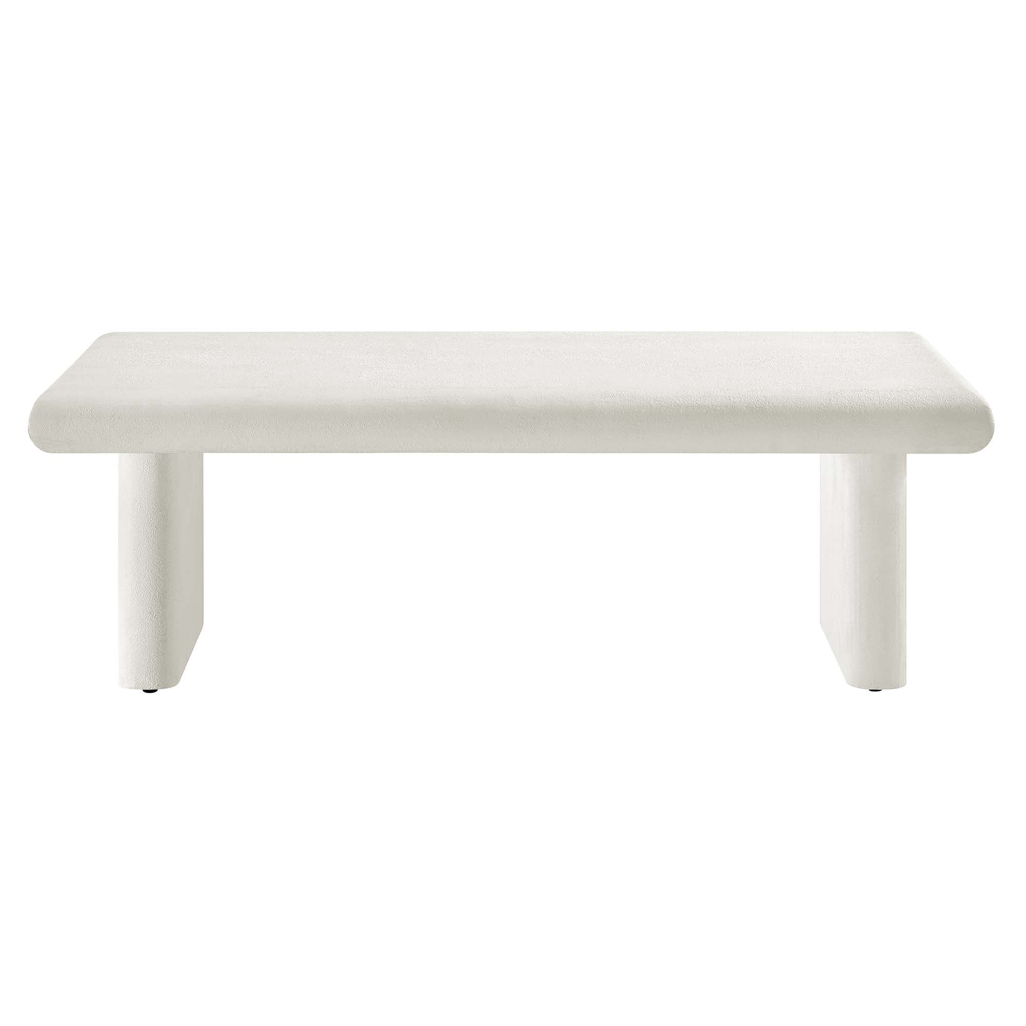 Relic Concrete Textured Coffee Table, White