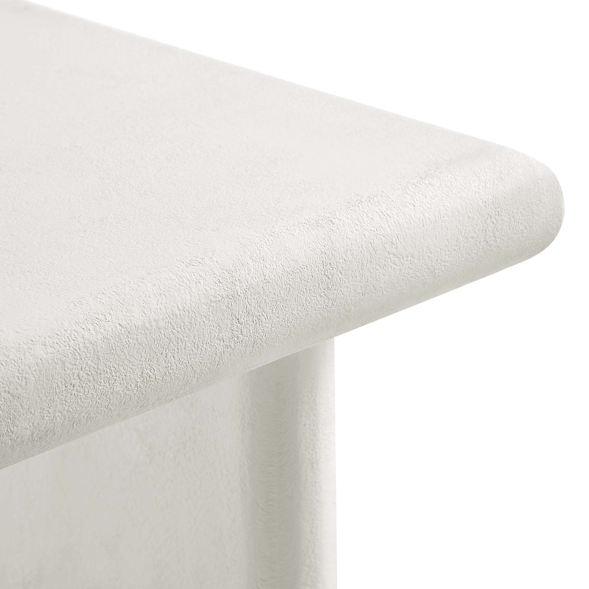 Relic Concrete Textured Coffee Table, White