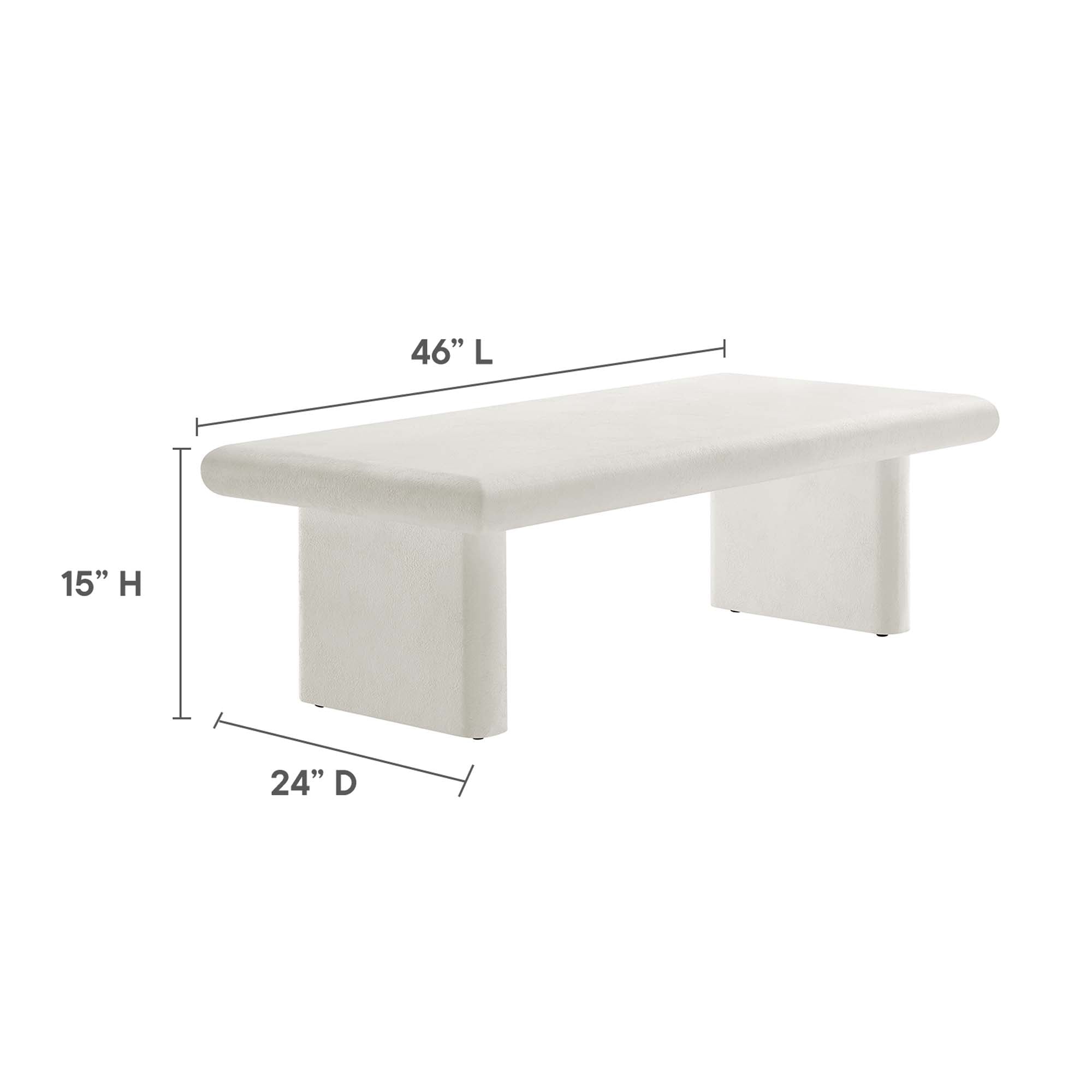 Relic Concrete Textured Coffee Table, White