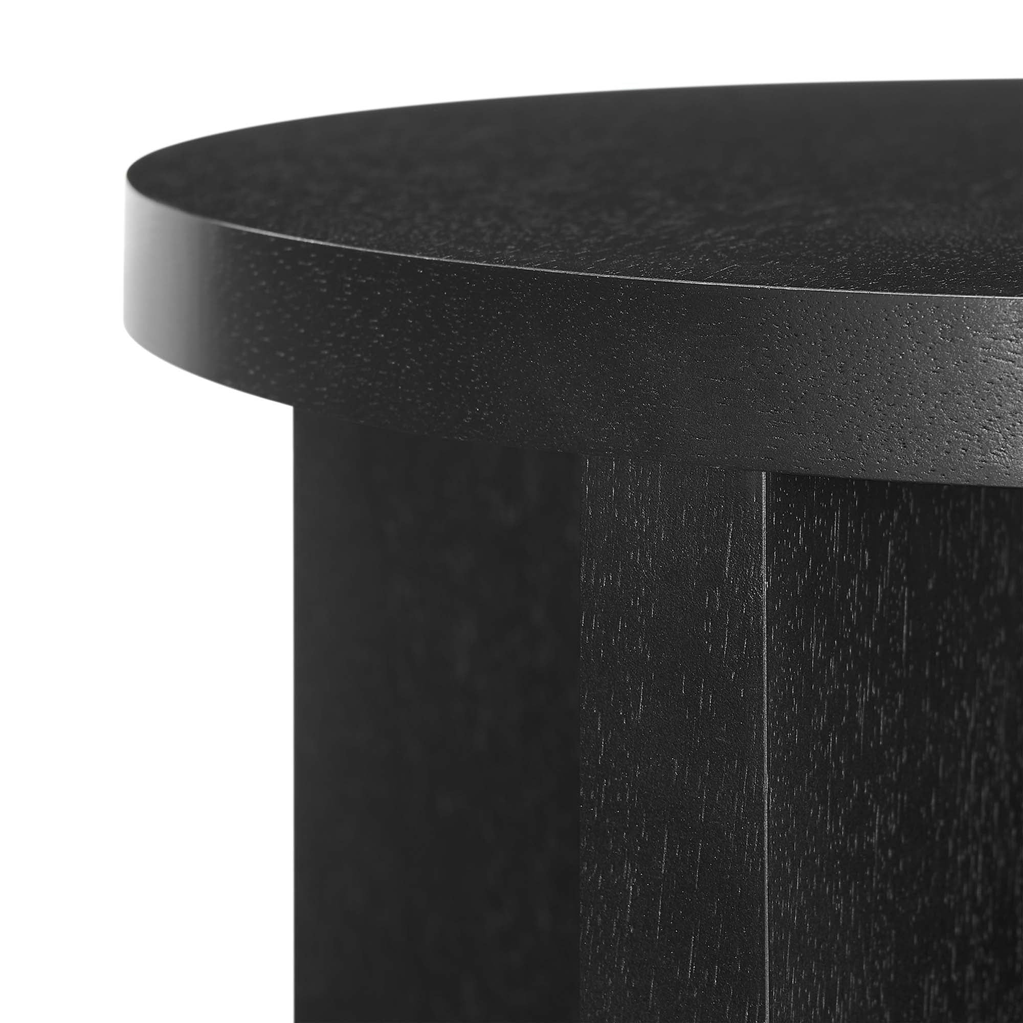 Silas Round Wood Side Table, Black