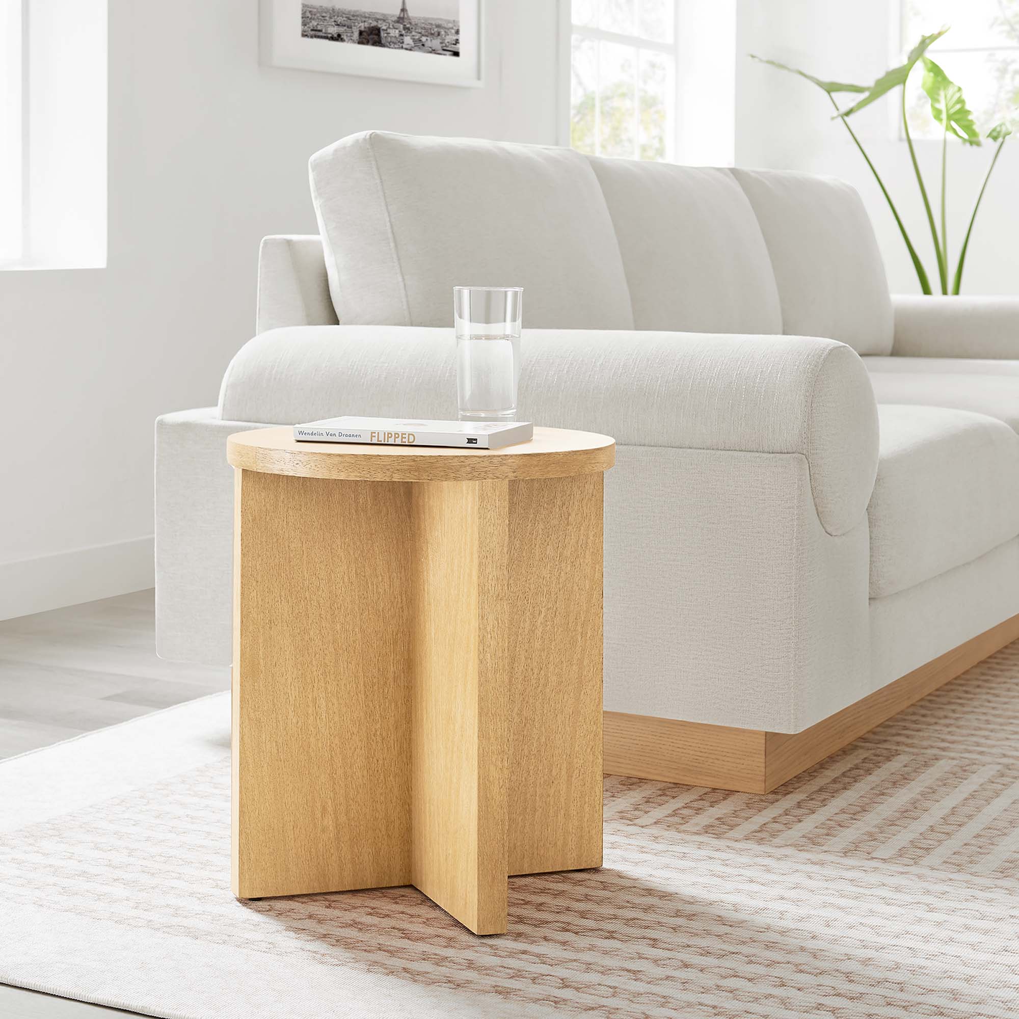 Silas Round Wood Side Table, Natural