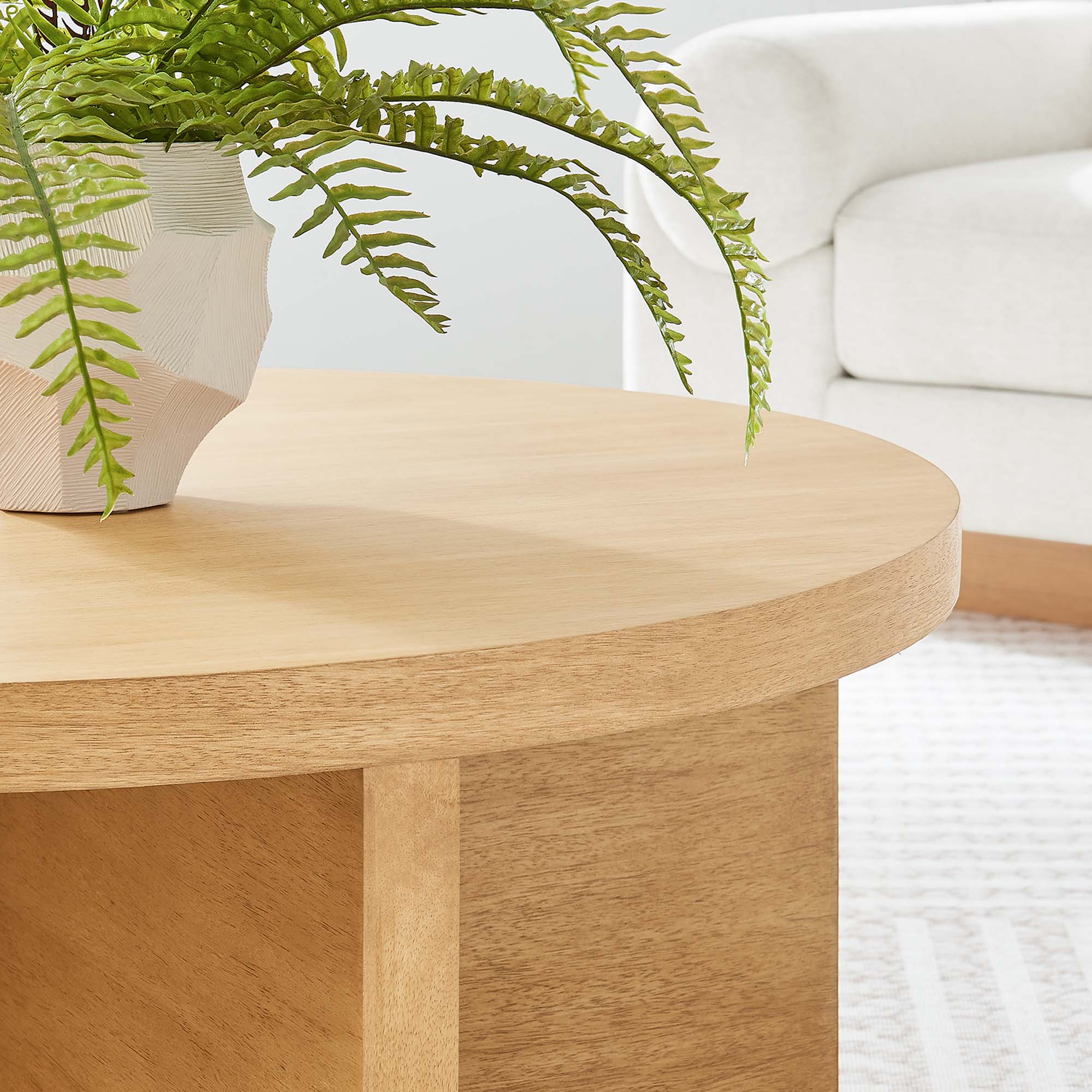 Silas Round Wood Coffee Table, Natural