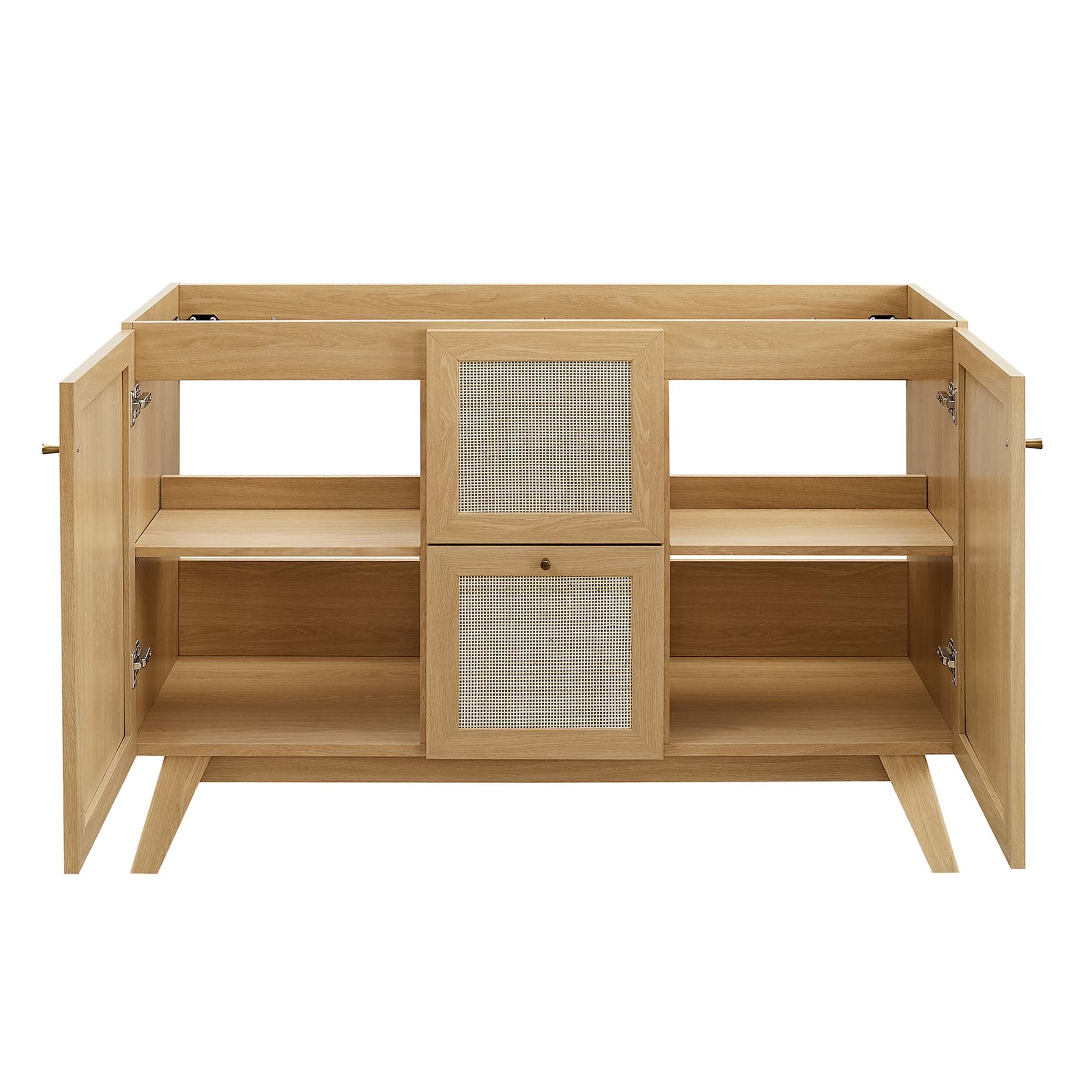 Soma 48" Single or Double Sink Compatible Bathroom Vanity Cabinet (Sink Basin Not Included), Oak