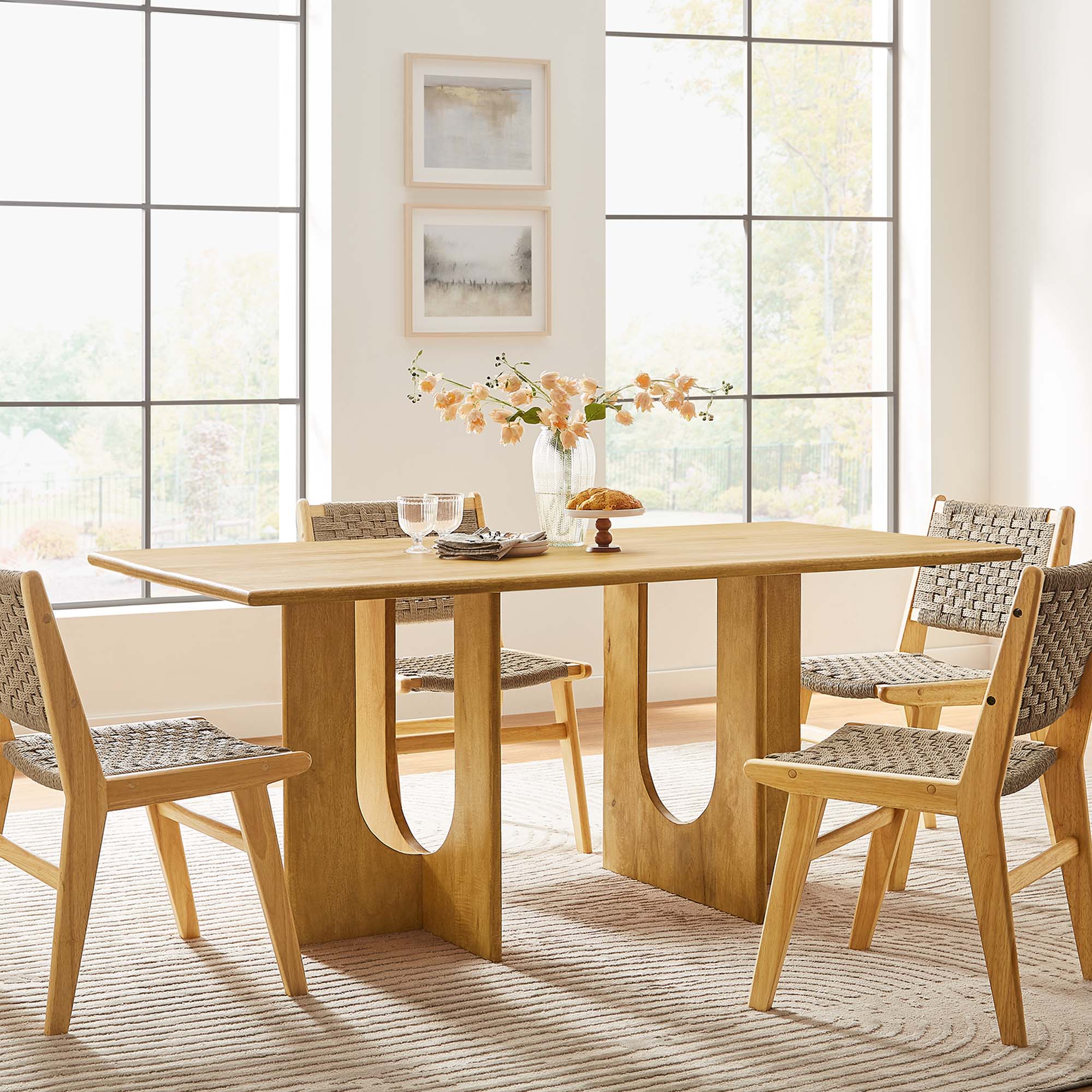 Rivian Rectangular 70" Wood Dining Table, Oak