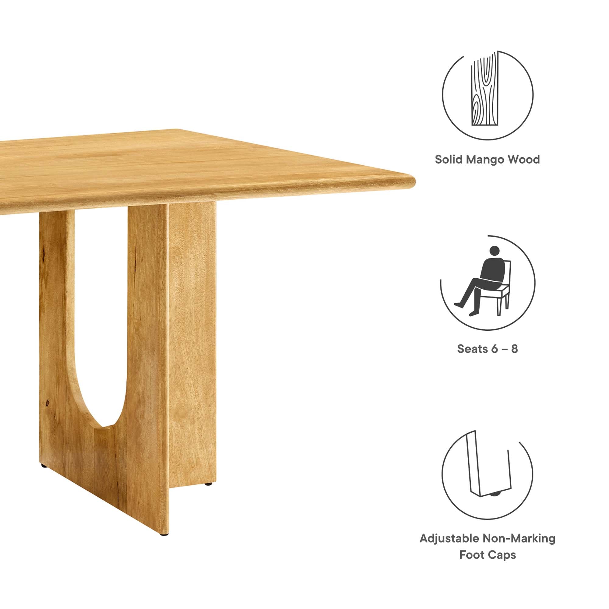 Rivian Rectangular 70" Wood Dining Table, Oak