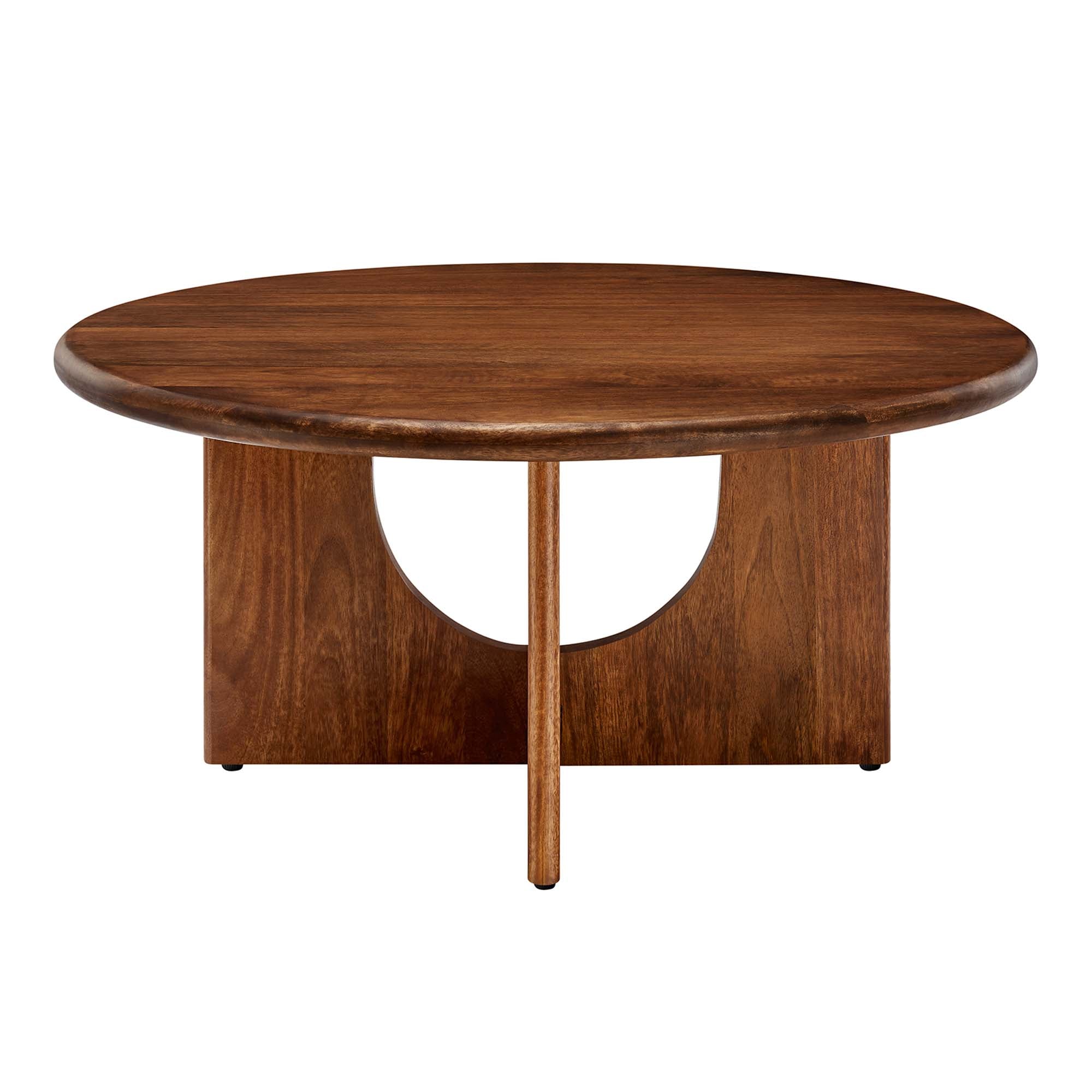 Rivian Round 34" Coffee Table, Walnut