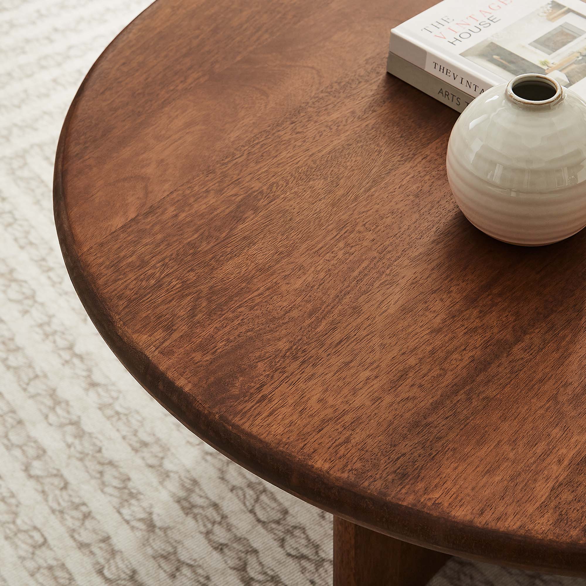 Rivian Round 34" Coffee Table, Walnut