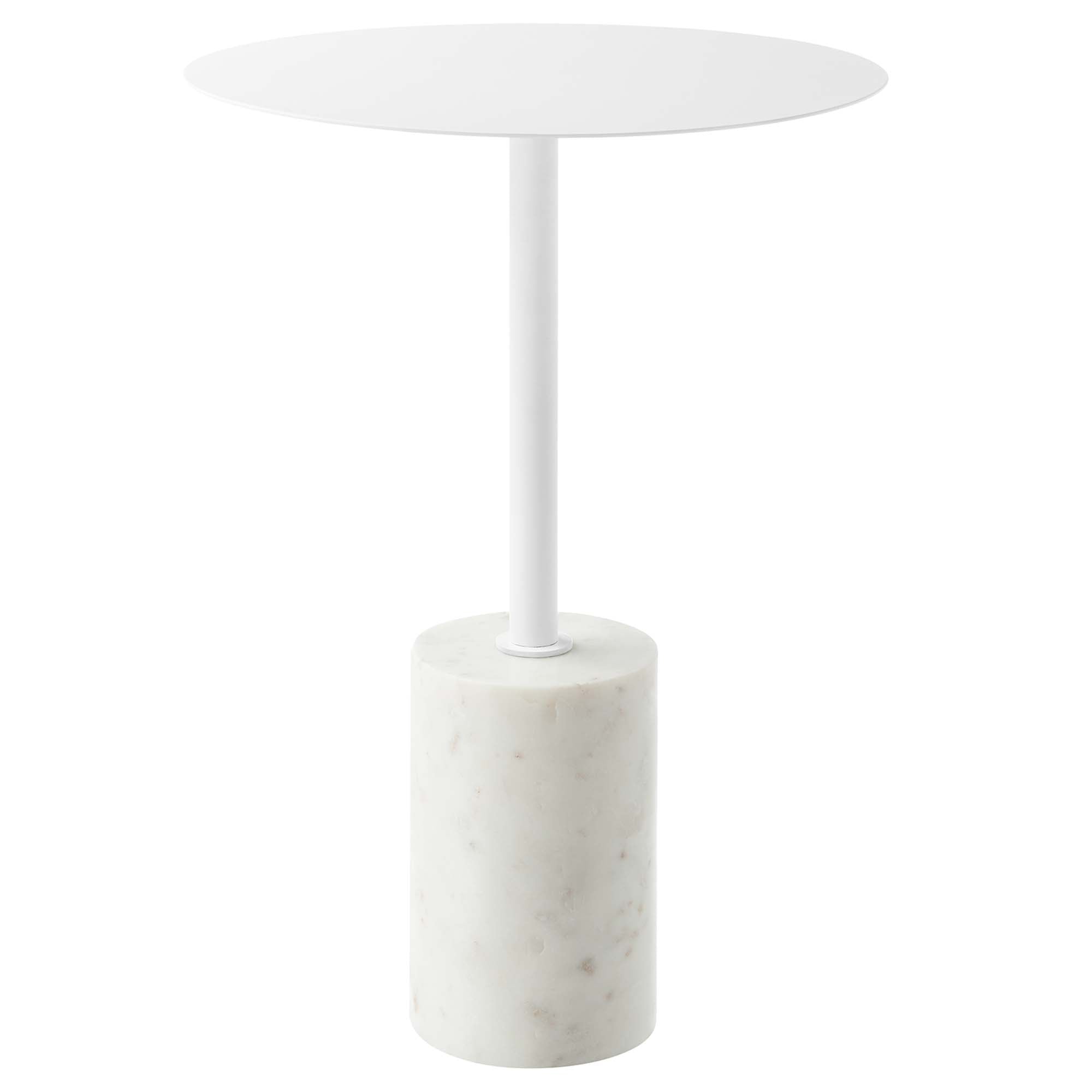 Lyric Round Side Table, White White