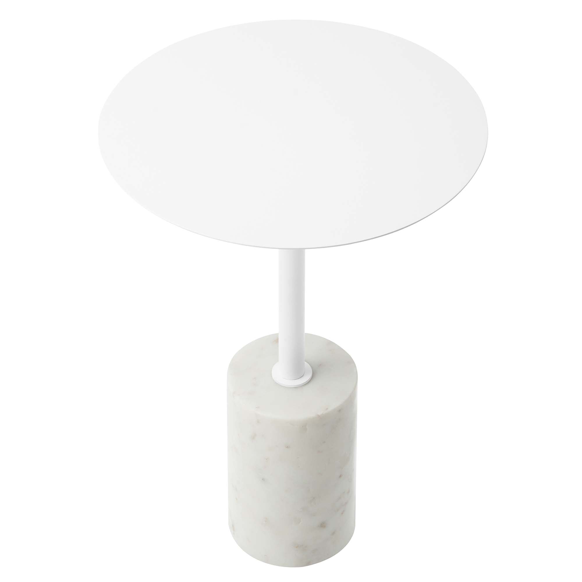 Lyric Round Side Table, White White