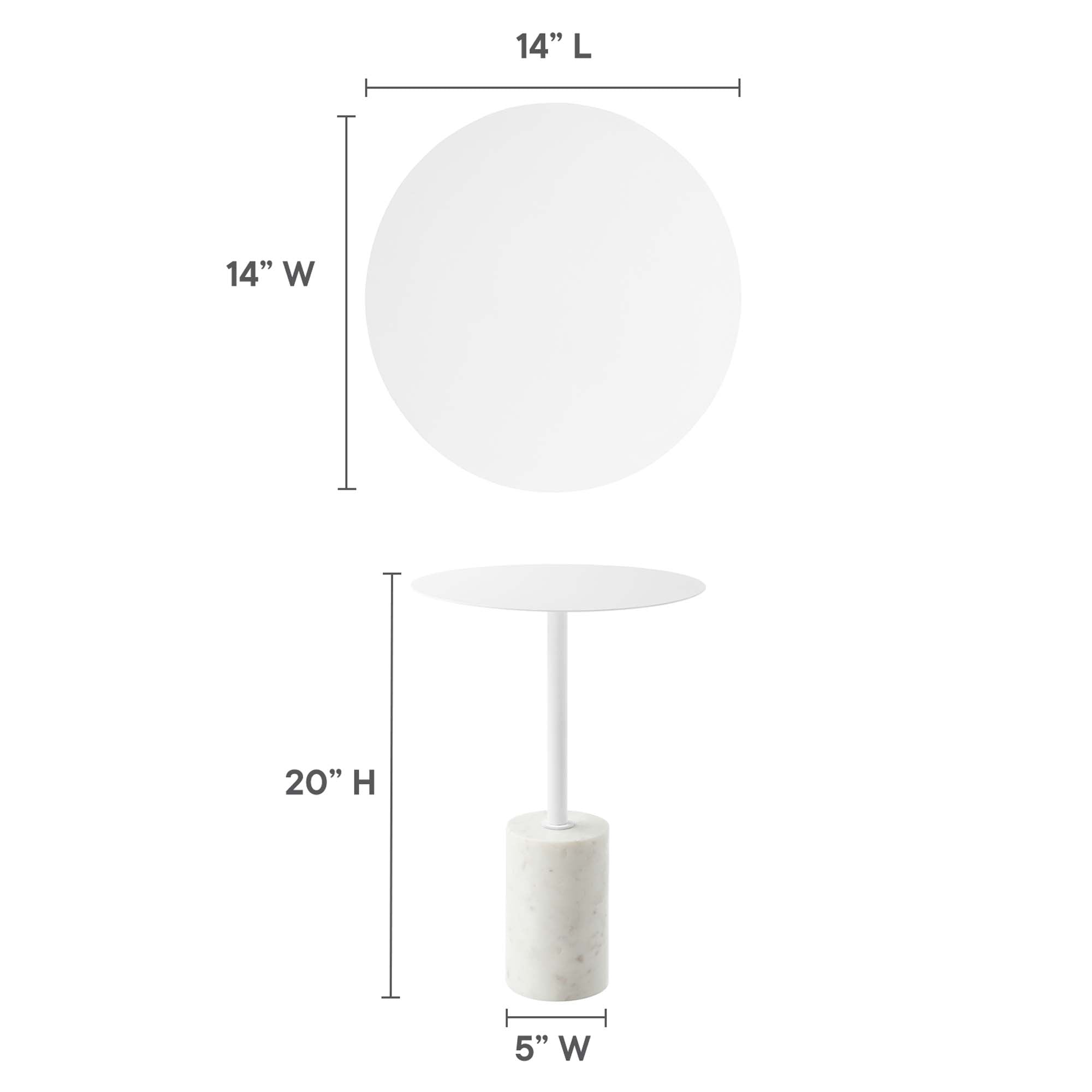 Lyric Round Side Table, White White