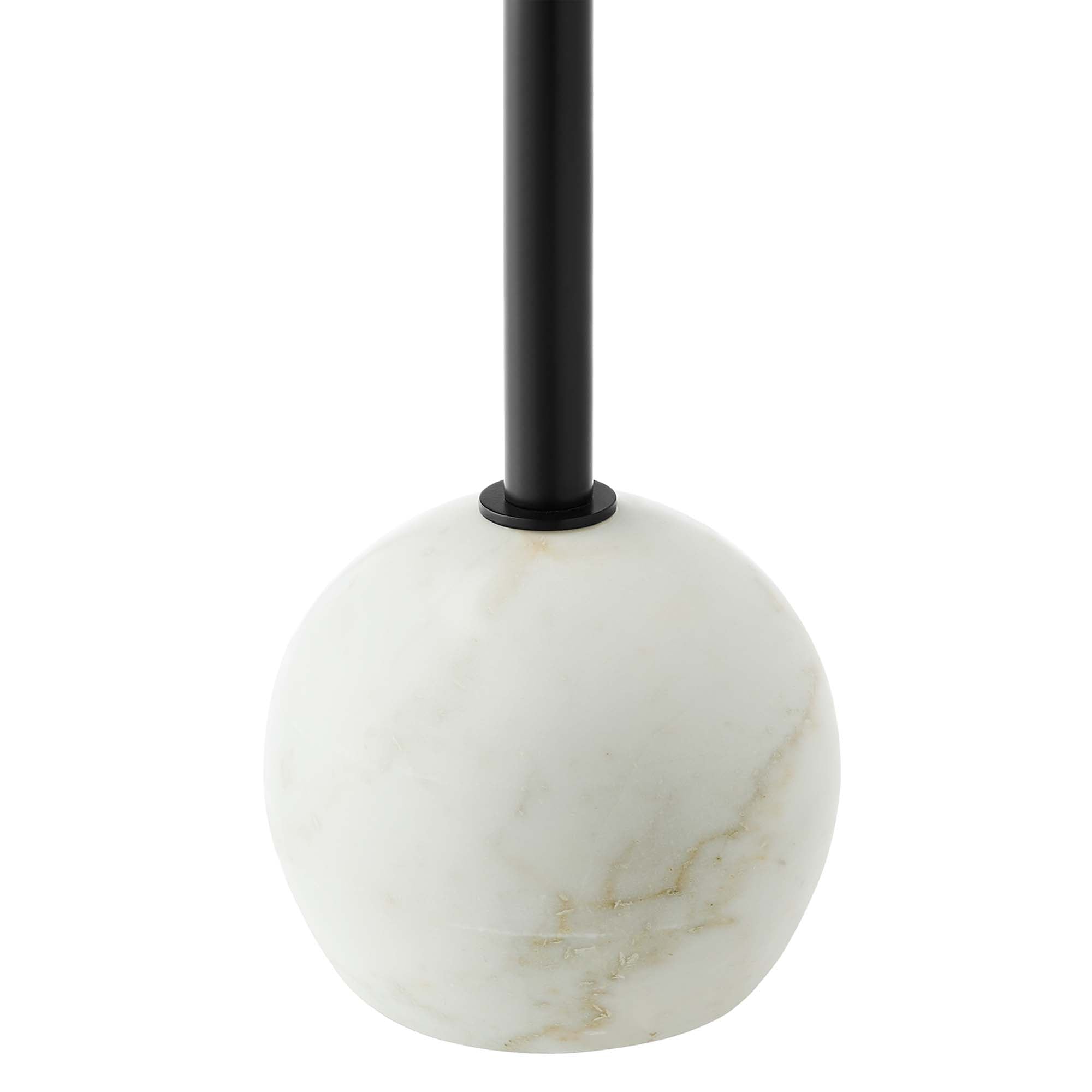 Aliza Round White Marble Side Table, White Black