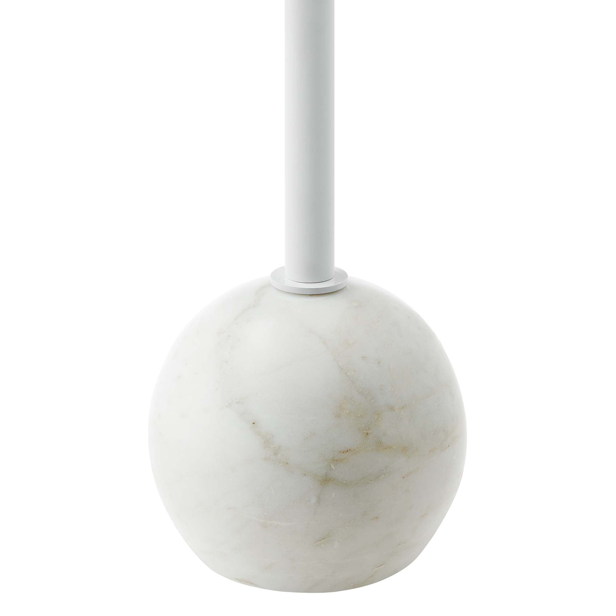 Aliza Round White Marble Side Table, White White