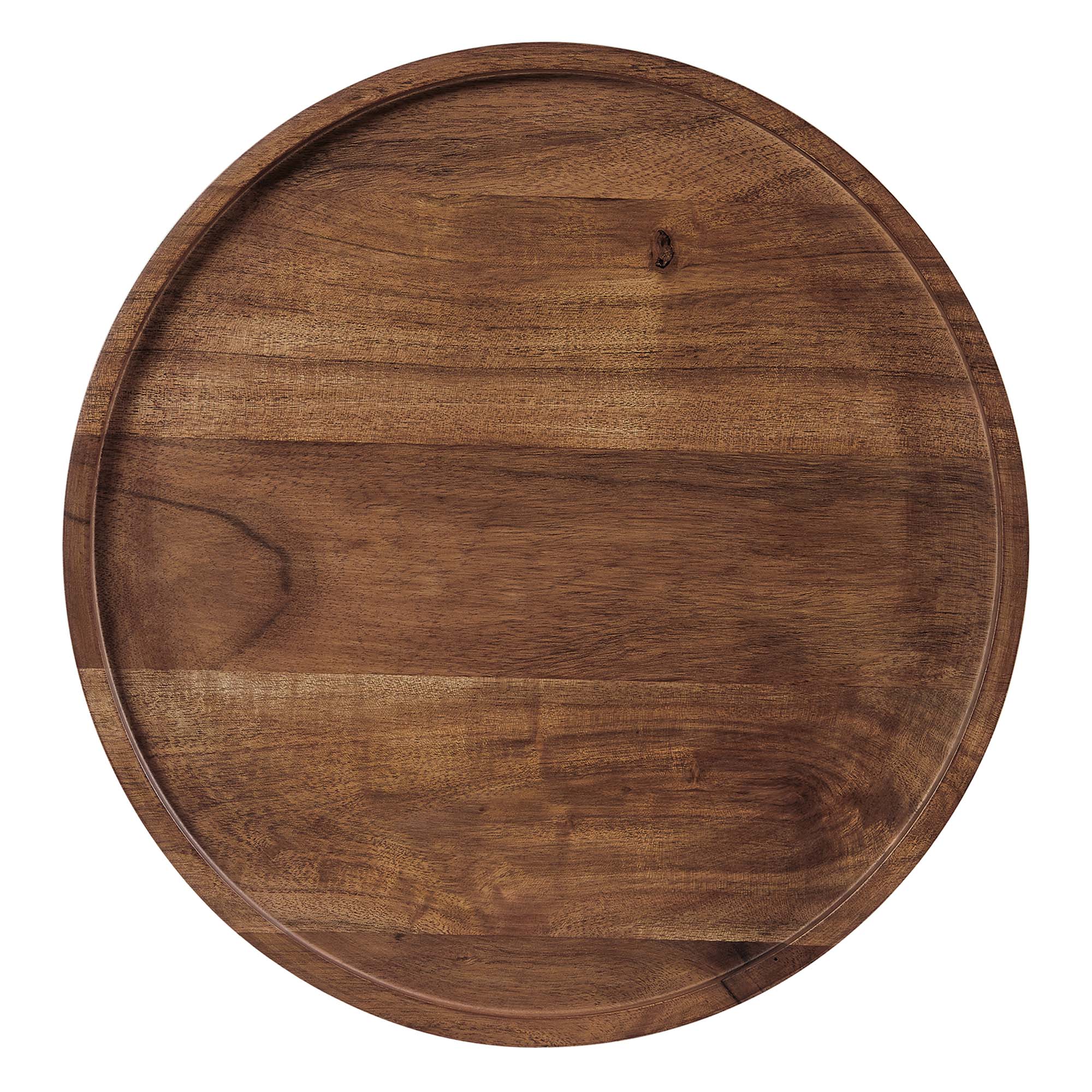 Amina Round Acacia Wood Side Table, White Light Oak