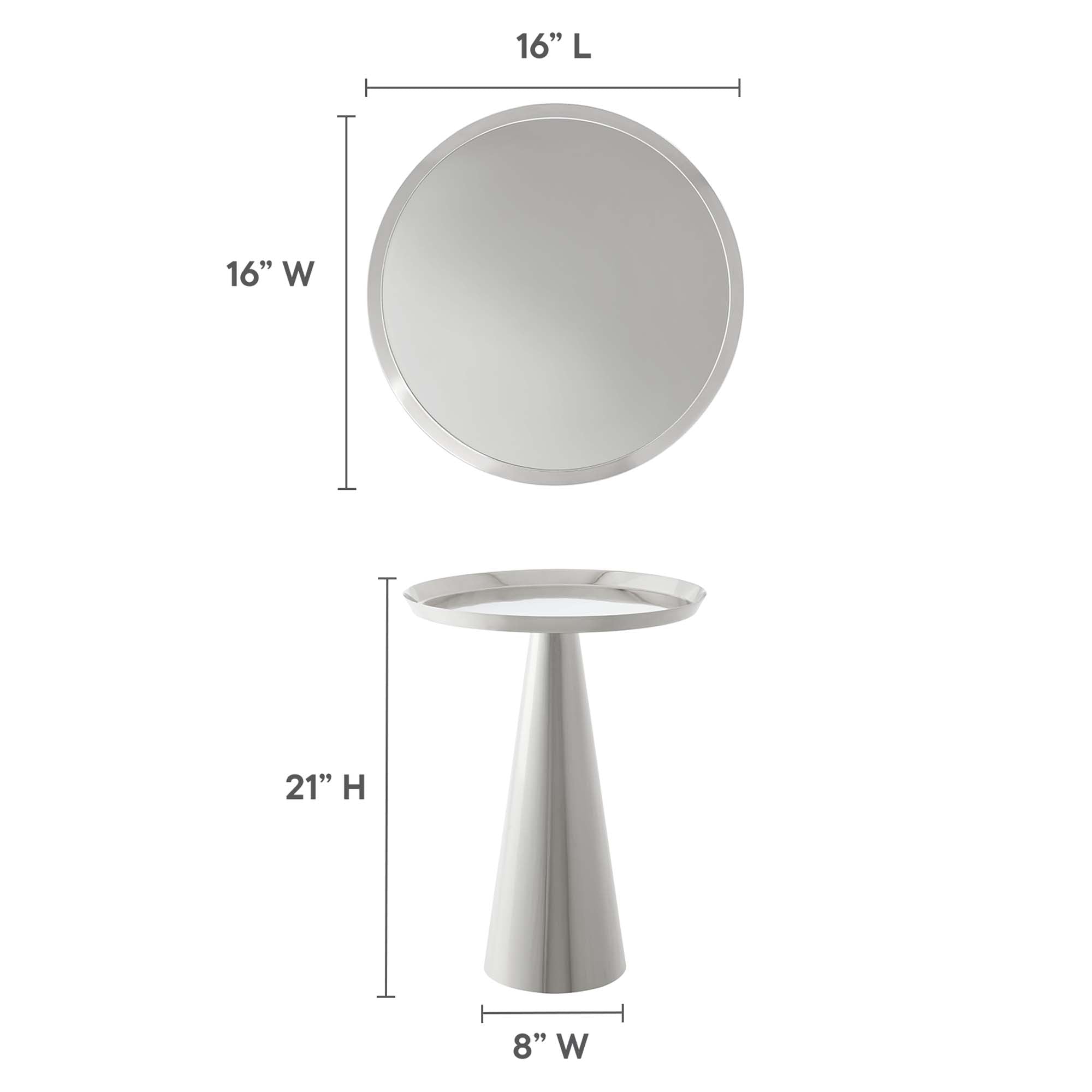 Maren Round Side Table, Nickel