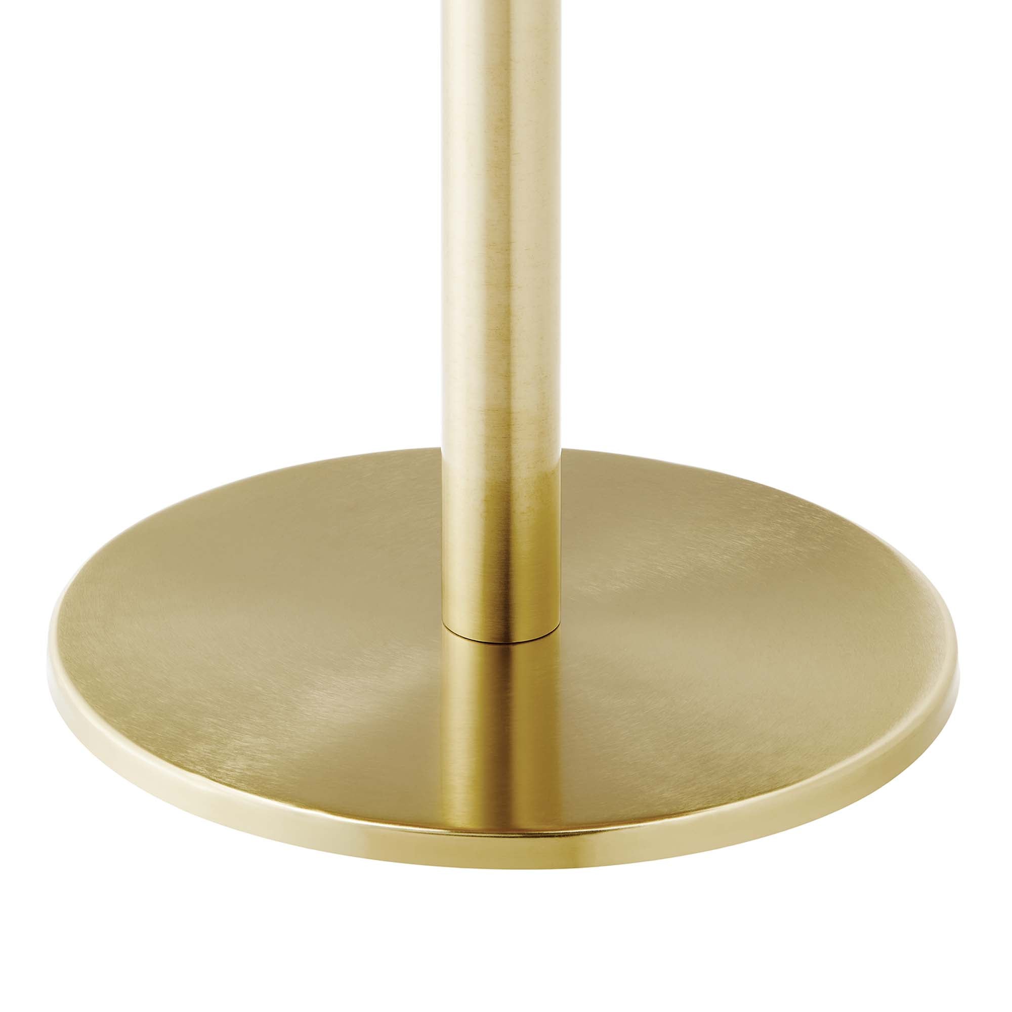 Viva Round White Marble Side Table, Brass White