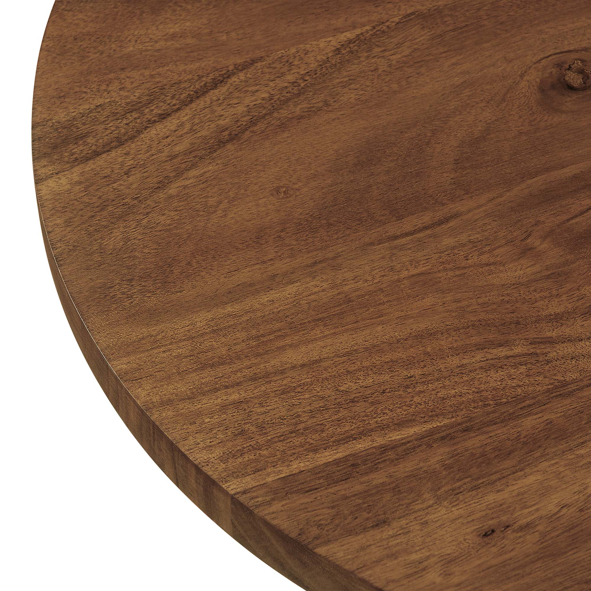 Viva Round Acacia Wood Side Table, Black Light Oak