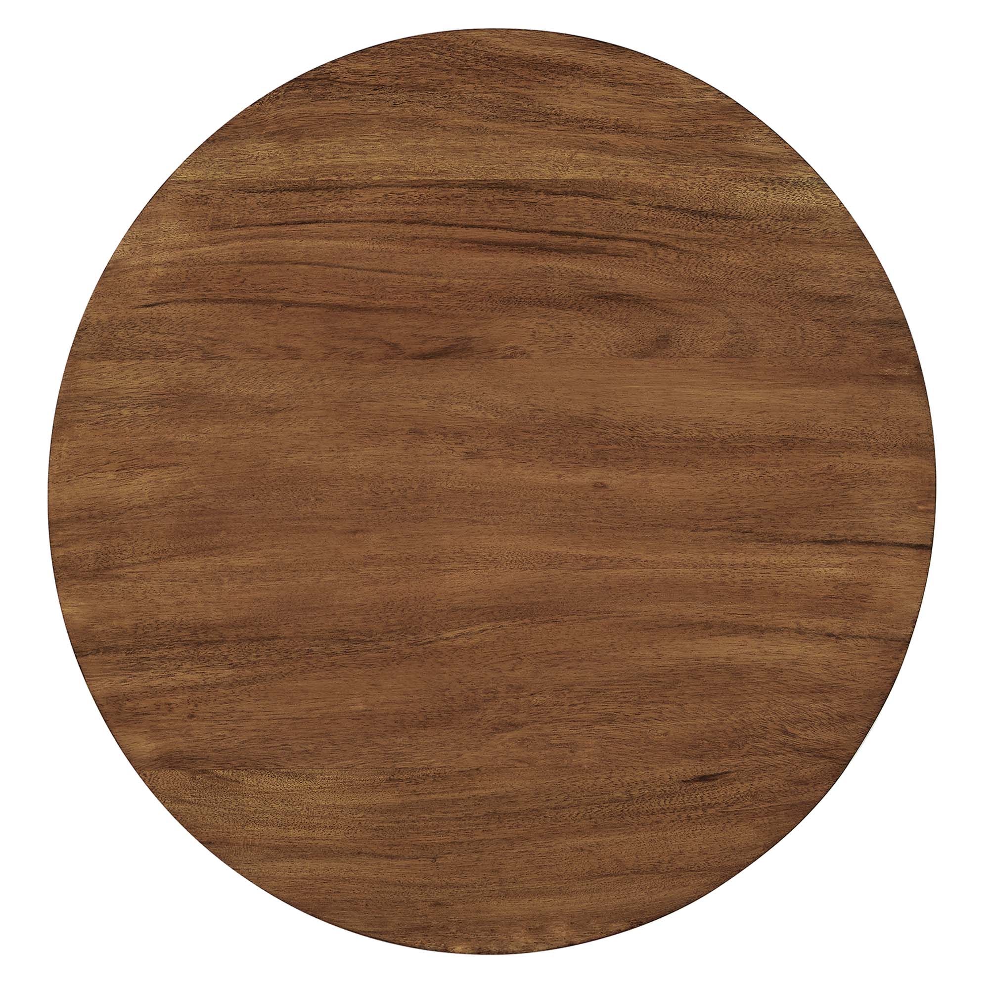 Viva Round Acacia Wood Side Table, Brass Light Oak