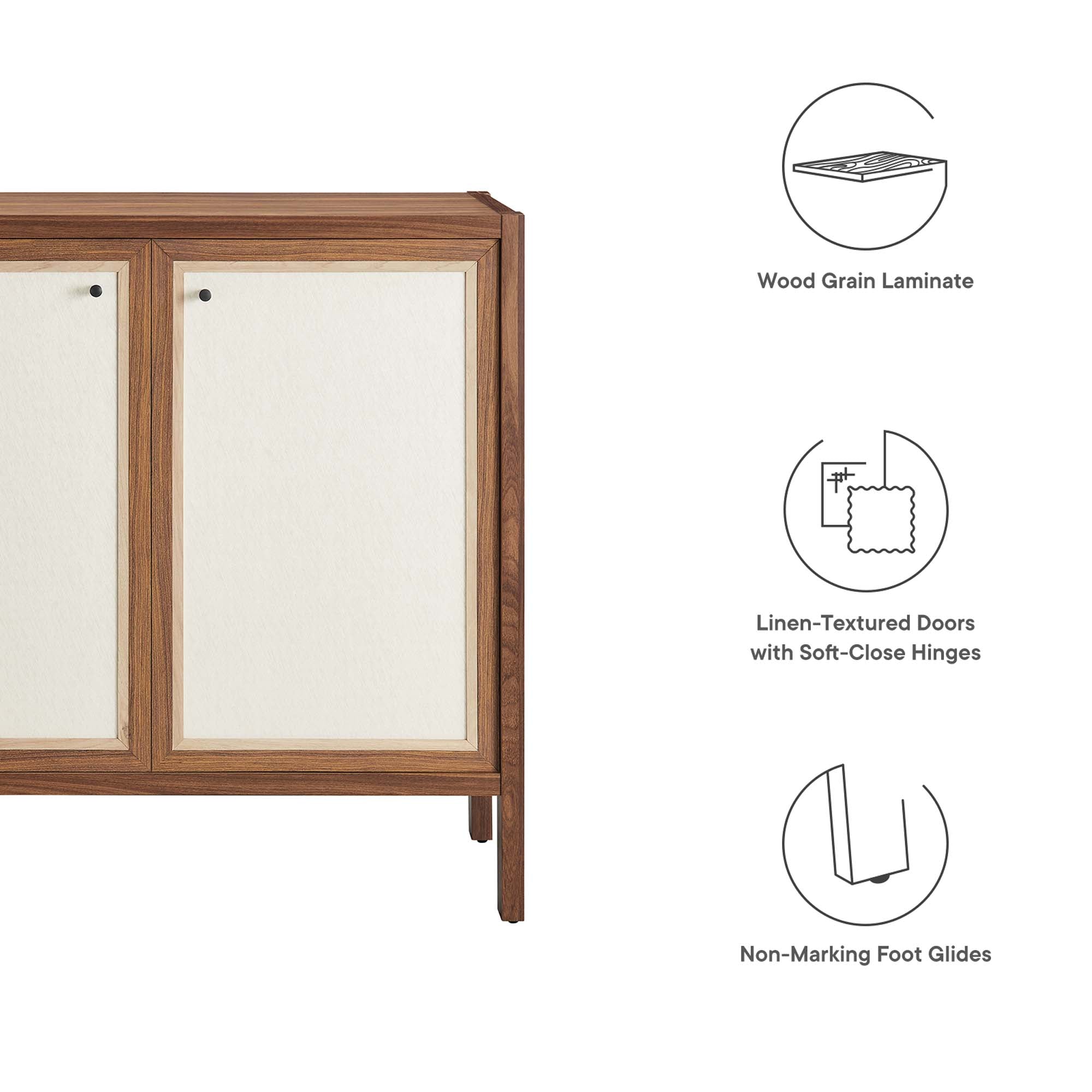 Capri 33" Wood Grain Storage Cabinet, Walnut