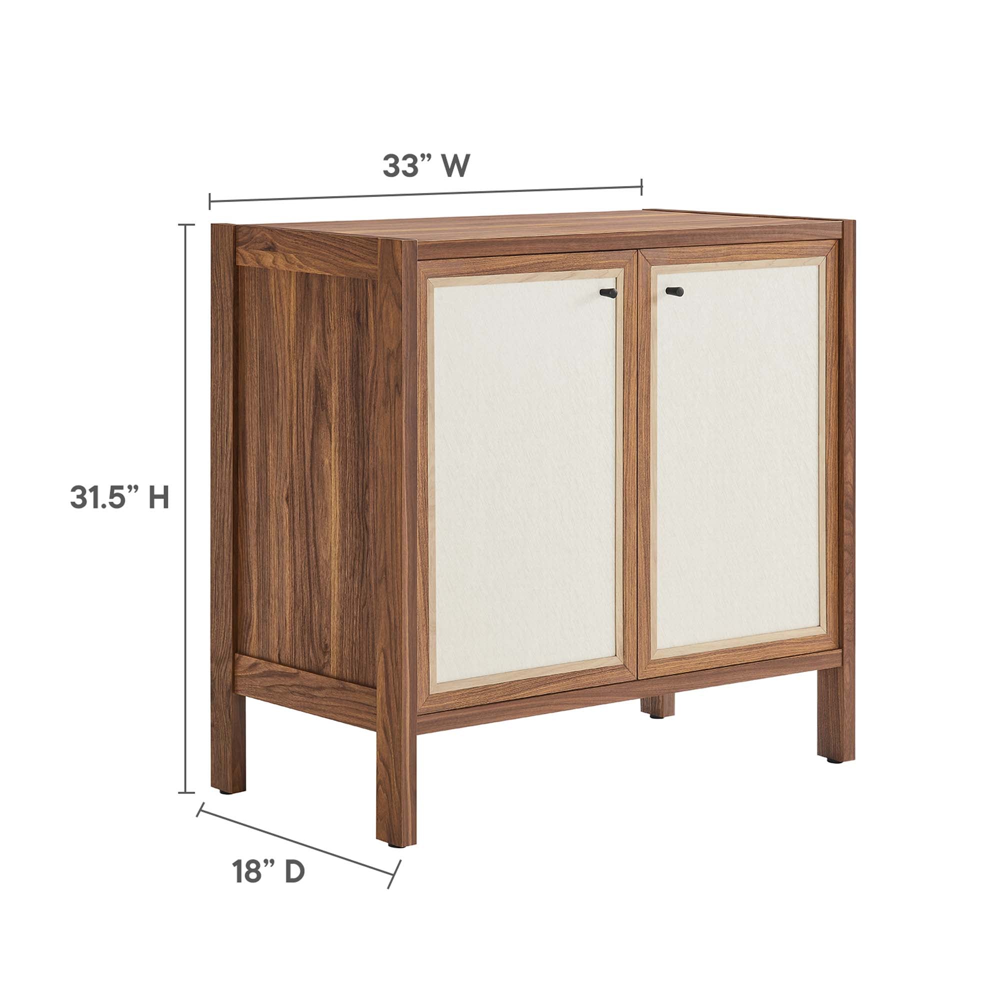 Capri 33" Wood Grain Storage Cabinet, Walnut