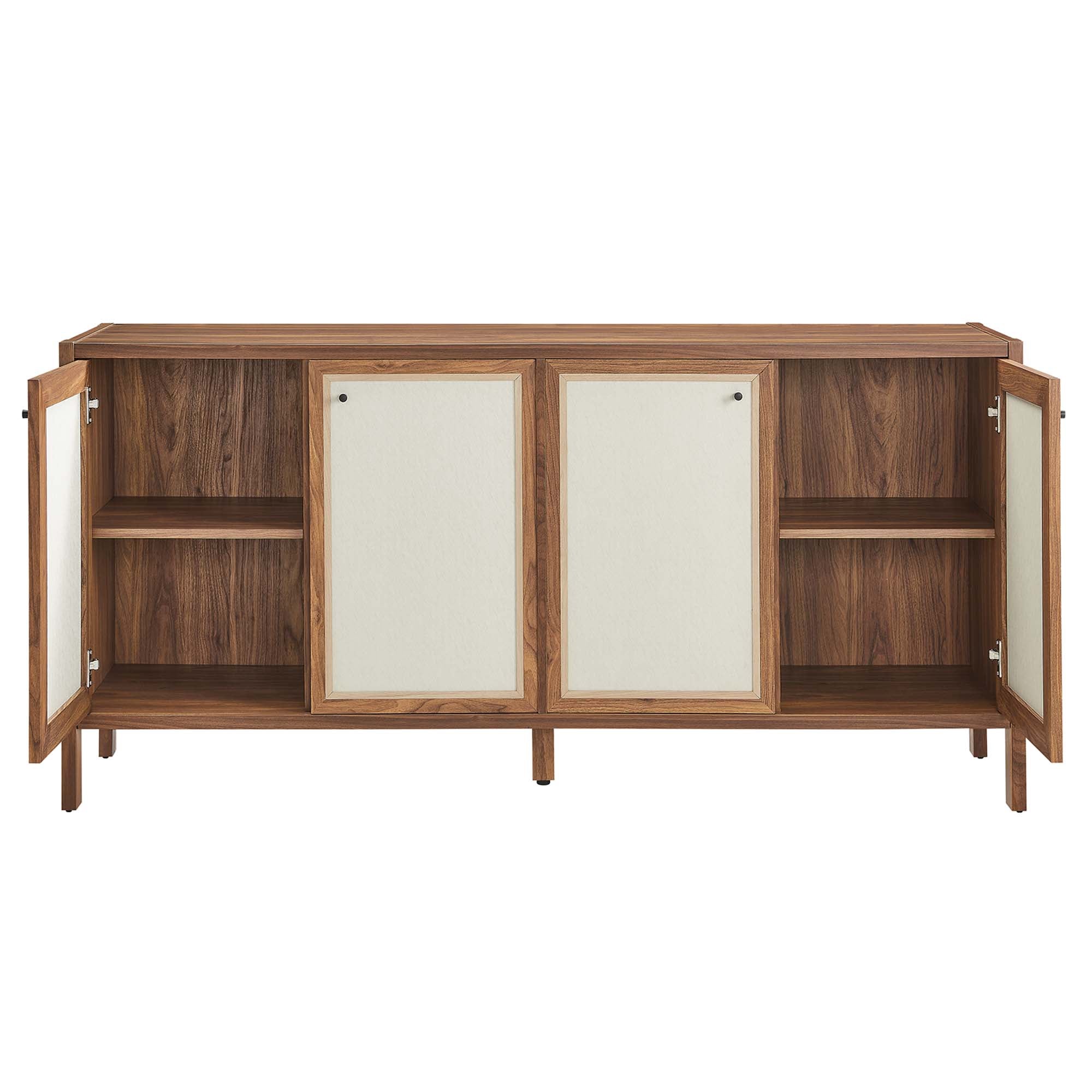 Capri 65" Wood Grain Sideboard Storage Cabinet, Walnut