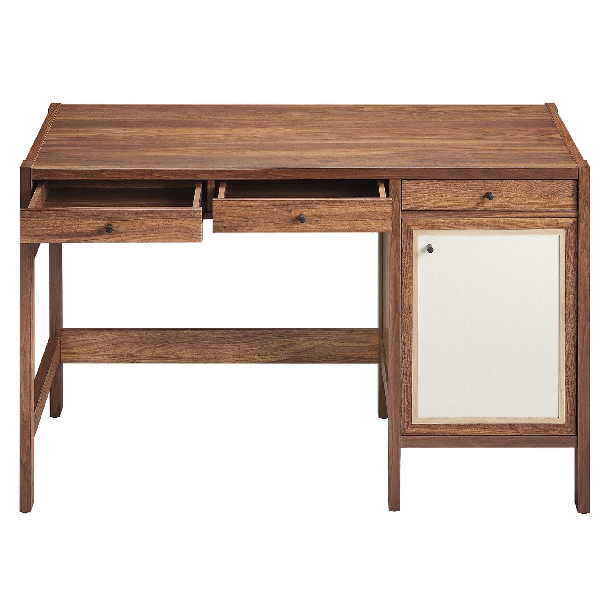 Capri 49" Wood Grain Office Desk, Walnut