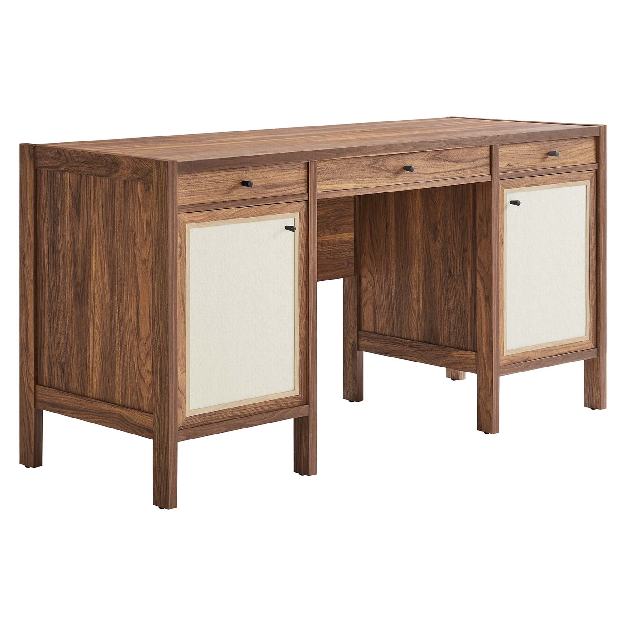 Capri 58" Wood Grain Office Desk, Walnut